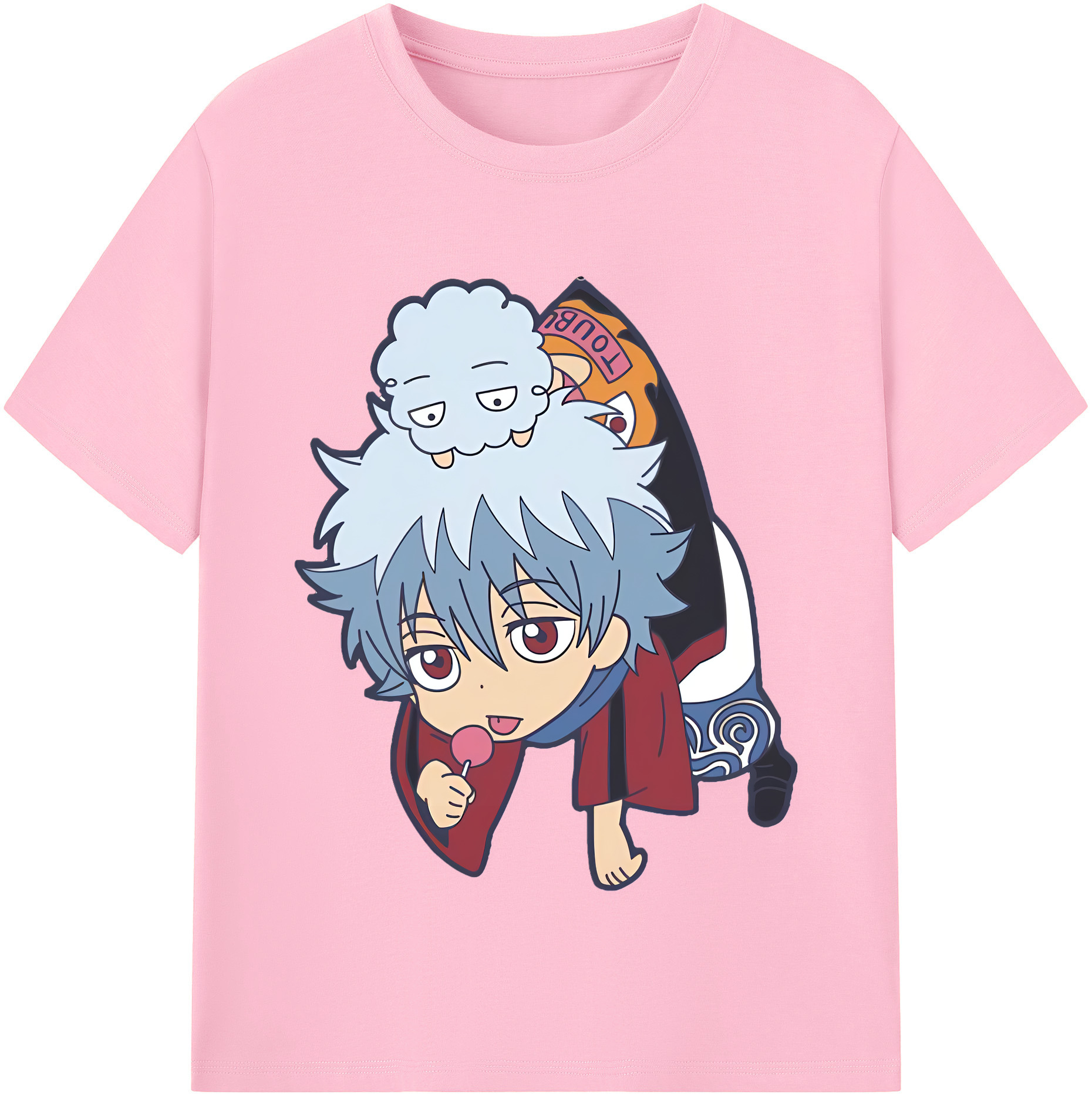 （画像用） ぎんたま 坂田銀時（さかたぎんとき） 神楽 志村新八（しむら しんぱち） GINTAMA Sakata Gintoki Kagura Shimura Shinpachi 綿100％半袖Tシャツ（フロントプリント）