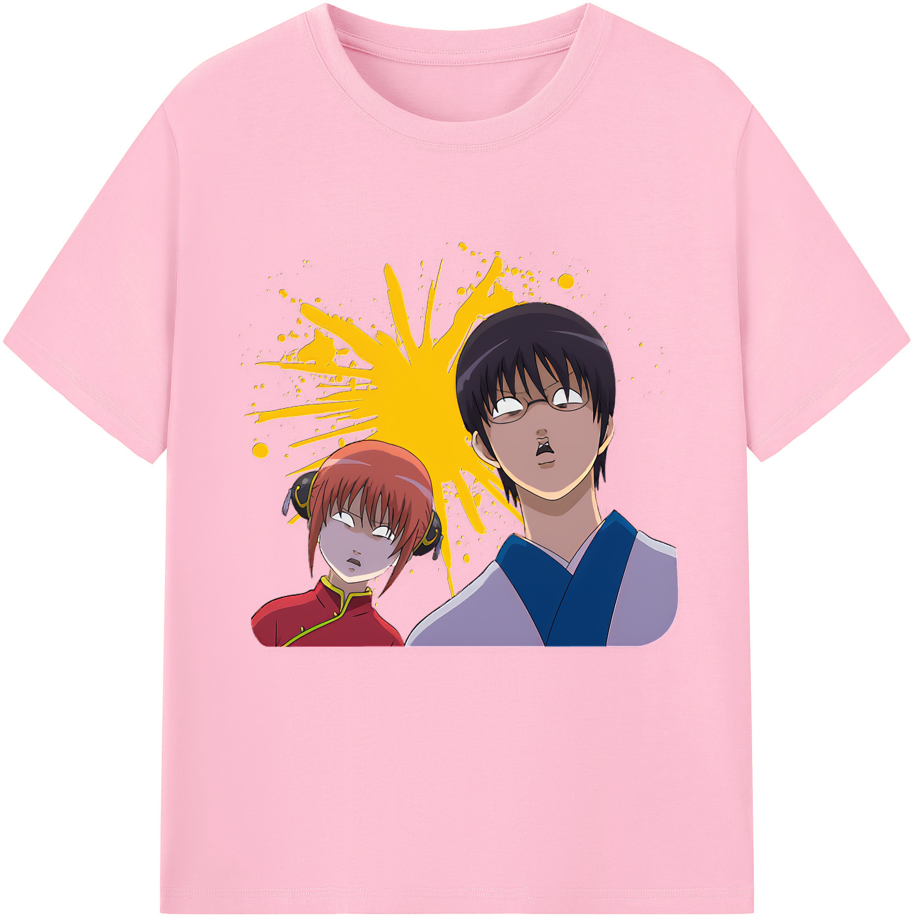 （画像用） ぎんたま 坂田銀時（さかたぎんとき） 神楽 志村新八（しむら しんぱち） GINTAMA Sakata Gintoki Kagura Shimura Shinpachi 綿100％半袖Tシャツ（フロントプリント）