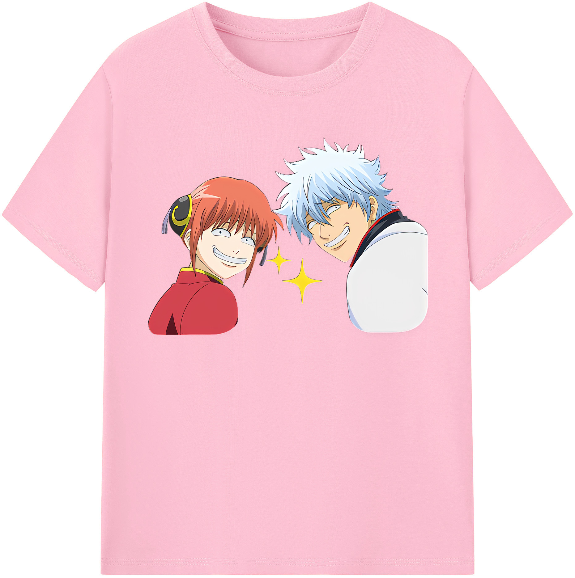 （画像用） ぎんたま 坂田銀時（さかたぎんとき） 神楽 志村新八（しむら しんぱち） GINTAMA Sakata Gintoki Kagura Shimura Shinpachi 綿100％半袖Tシャツ（フロントプリント）