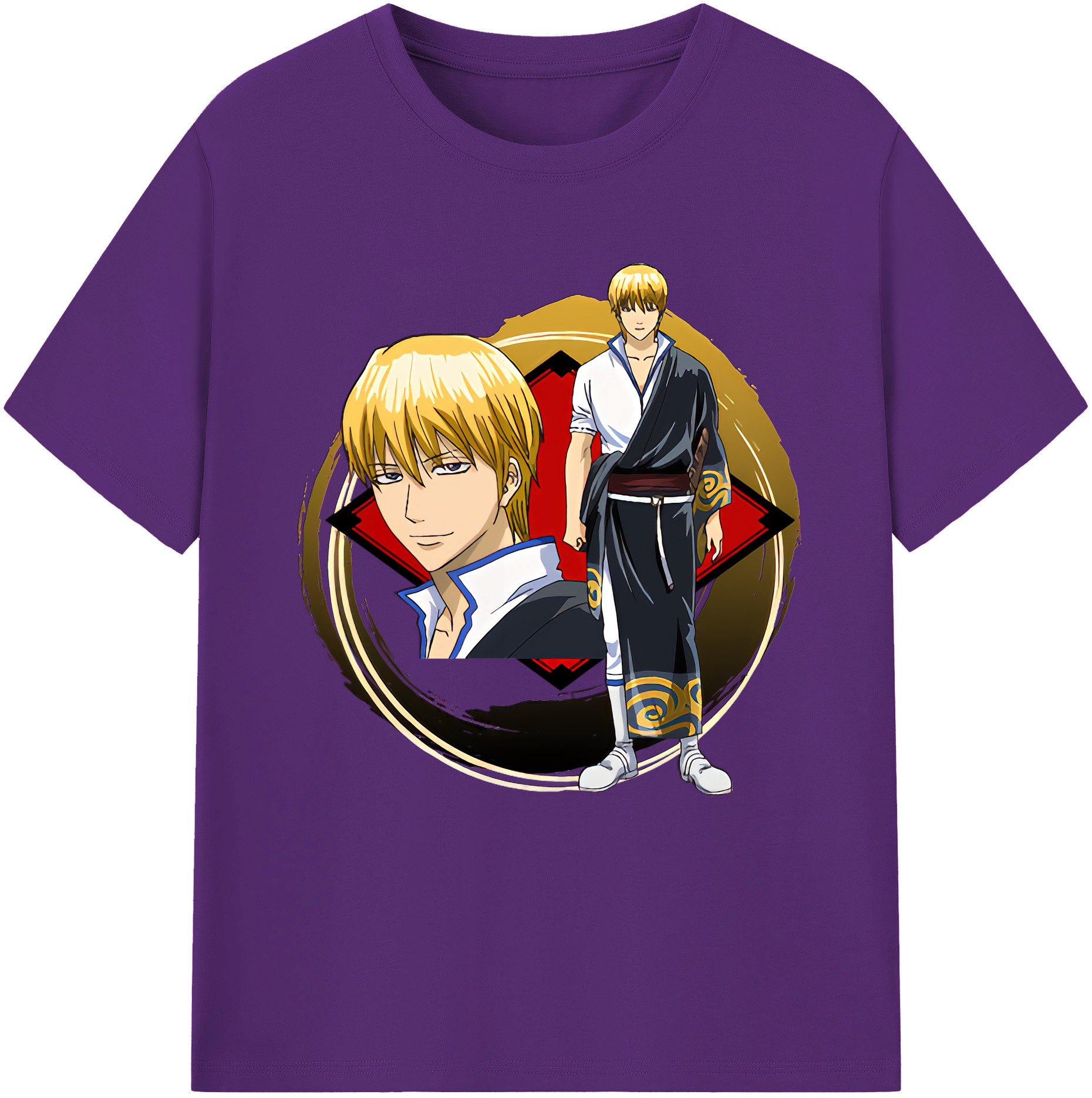 （画像用） ぎんたま 坂田銀時（さかたぎんとき） 神楽 志村新八（しむら しんぱち） GINTAMA Sakata Gintoki Kagura Shimura Shinpachi 綿100％半袖Tシャツ（フロントプリント）
