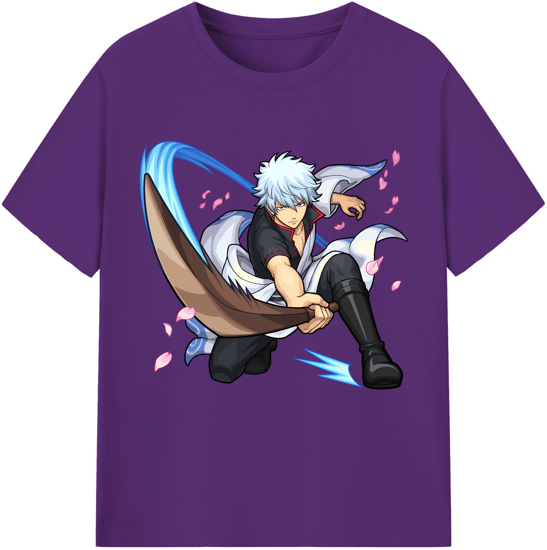 （画像用） ぎんたま 坂田銀時（さかたぎんとき） 神楽 志村新八（しむら しんぱち） GINTAMA Sakata Gintoki Kagura Shimura Shinpachi 綿100％半袖Tシャツ（フロントプリント）