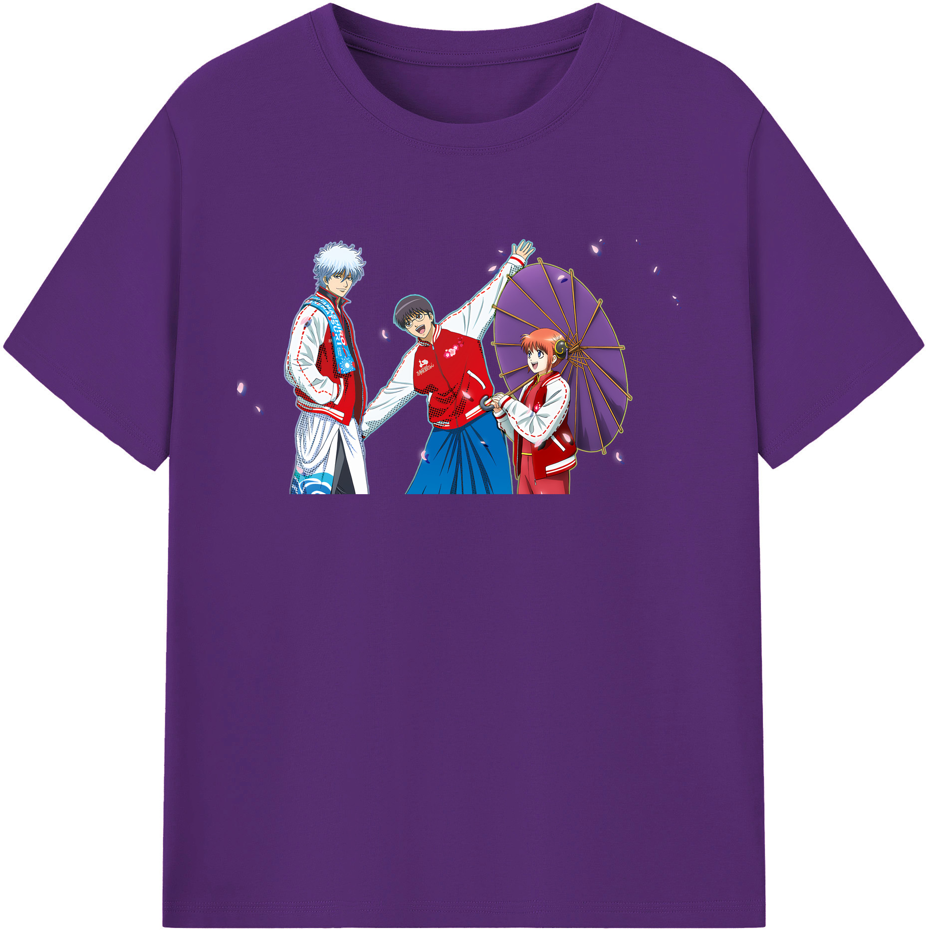 （画像用） ぎんたま 坂田銀時（さかたぎんとき） 神楽 志村新八（しむら しんぱち） GINTAMA Sakata Gintoki Kagura Shimura Shinpachi 綿100％半袖Tシャツ（フロントプリント）