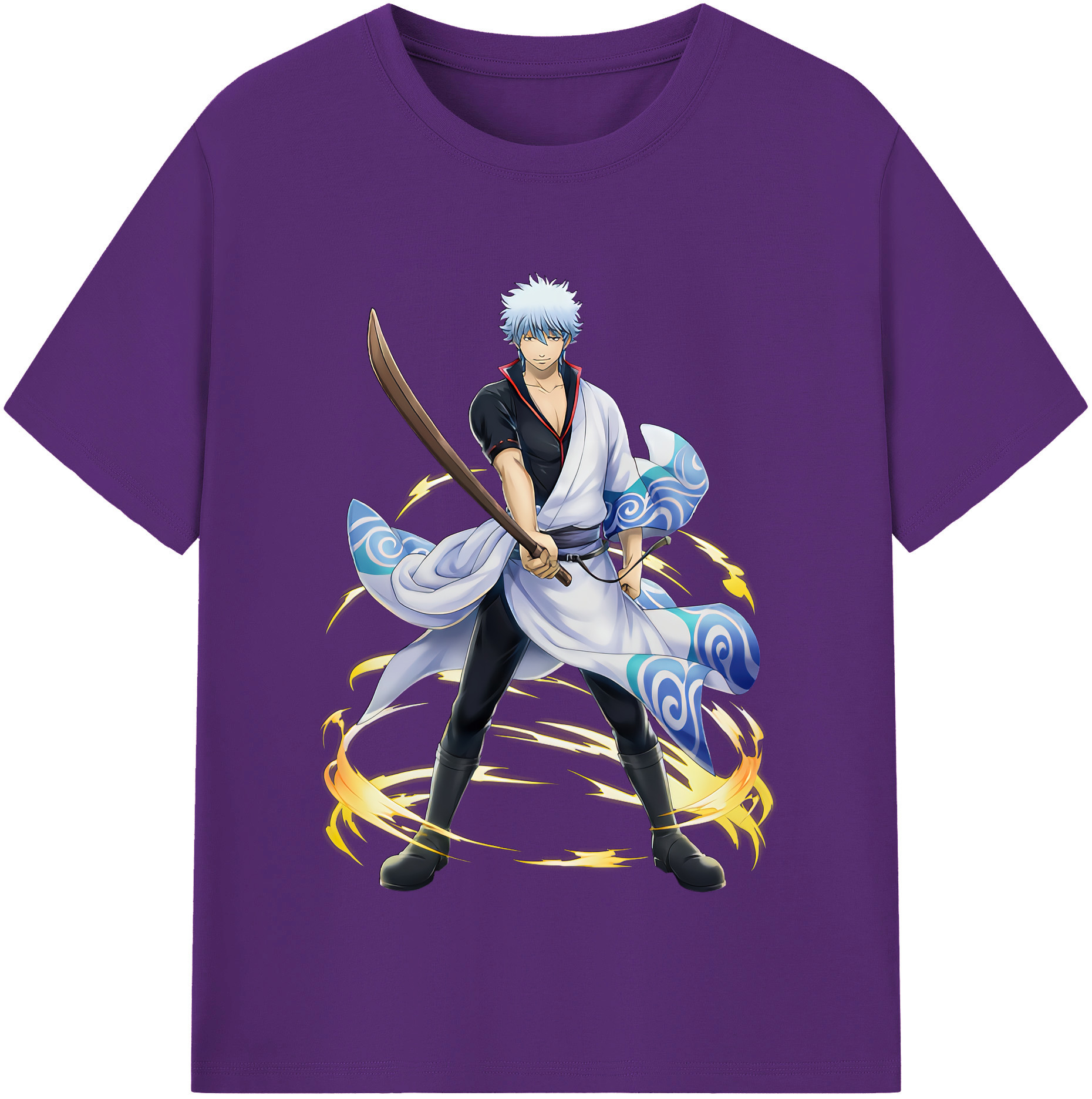 （画像用） ぎんたま 坂田銀時（さかたぎんとき） 神楽 志村新八（しむら しんぱち） GINTAMA Sakata Gintoki Kagura Shimura Shinpachi 綿100％半袖Tシャツ（フロントプリント）