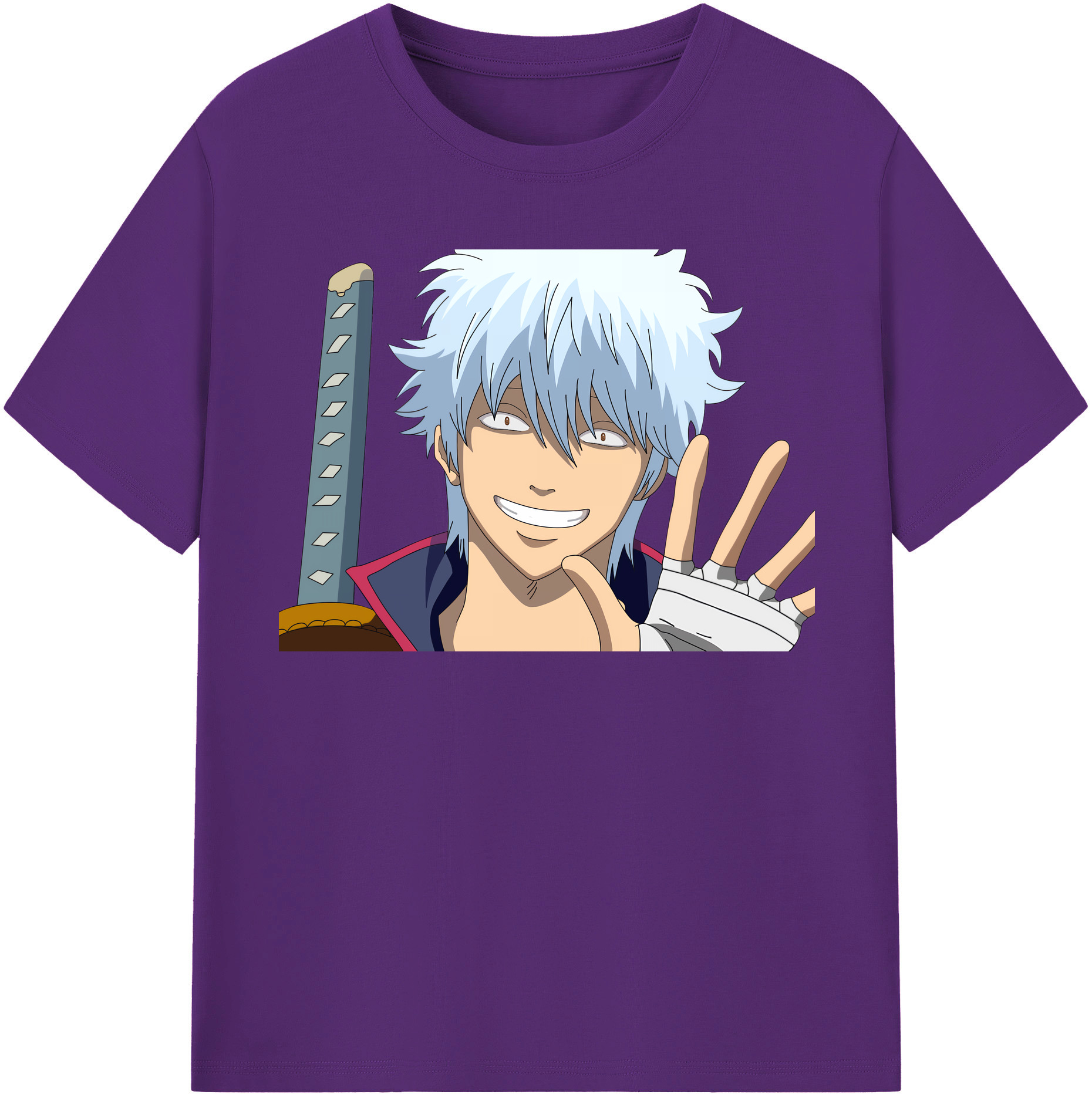 （画像用） ぎんたま 坂田銀時（さかたぎんとき） 神楽 志村新八（しむら しんぱち） GINTAMA Sakata Gintoki Kagura Shimura Shinpachi 綿100％半袖Tシャツ（フロントプリント）