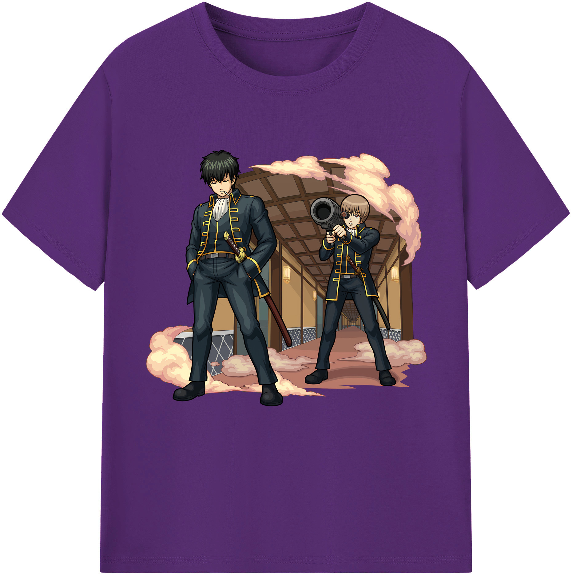 （画像用） ぎんたま 坂田銀時（さかたぎんとき） 神楽 志村新八（しむら しんぱち） GINTAMA Sakata Gintoki Kagura Shimura Shinpachi 綿100％半袖Tシャツ（フロントプリント）