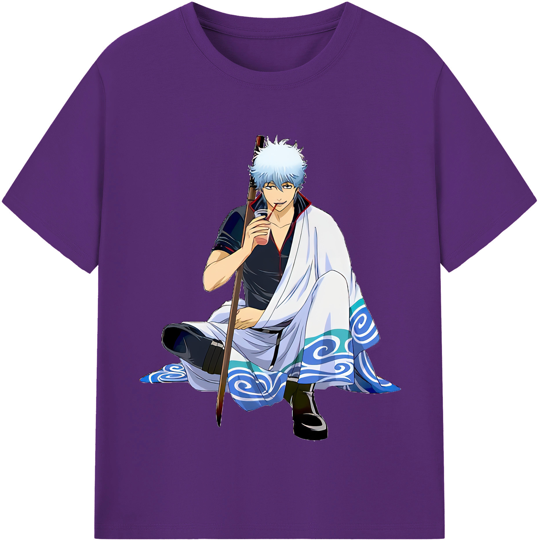 （画像用） ぎんたま 坂田銀時（さかたぎんとき） 神楽 志村新八（しむら しんぱち） GINTAMA Sakata Gintoki Kagura Shimura Shinpachi 綿100％半袖Tシャツ（フロントプリント）