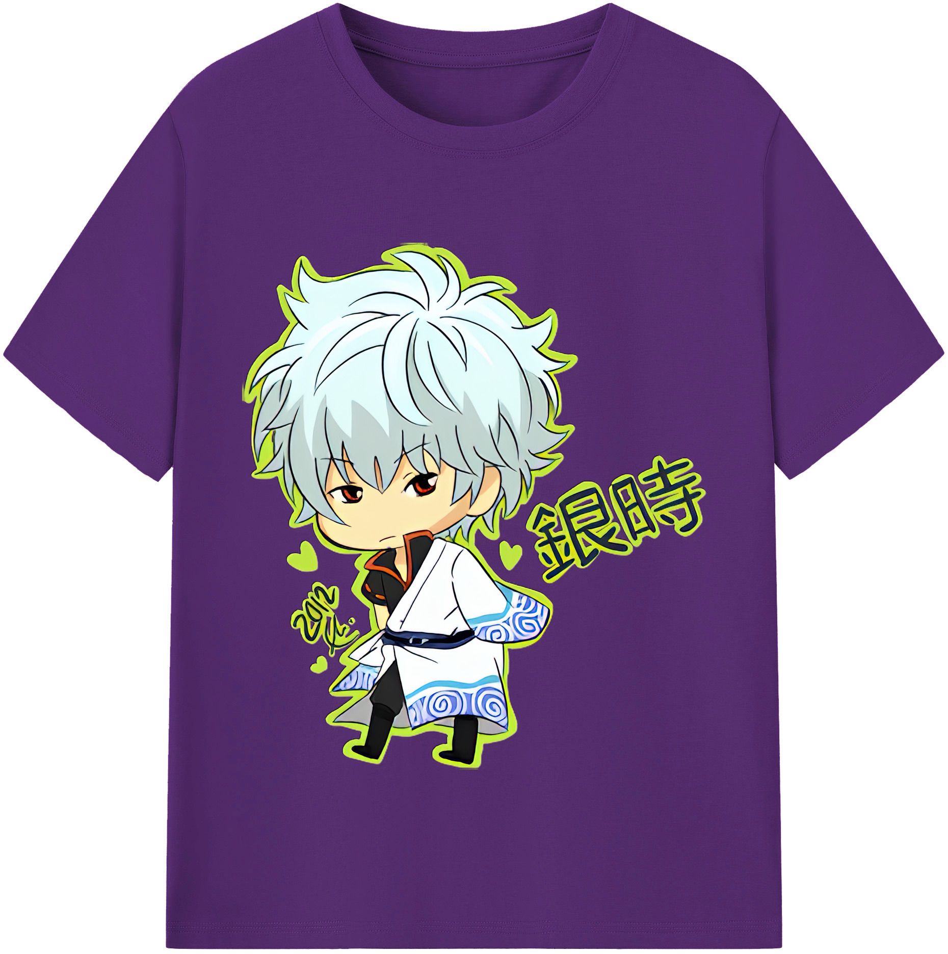 （画像用） ぎんたま 坂田銀時（さかたぎんとき） 神楽 志村新八（しむら しんぱち） GINTAMA Sakata Gintoki Kagura Shimura Shinpachi 綿100％半袖Tシャツ（フロントプリント）