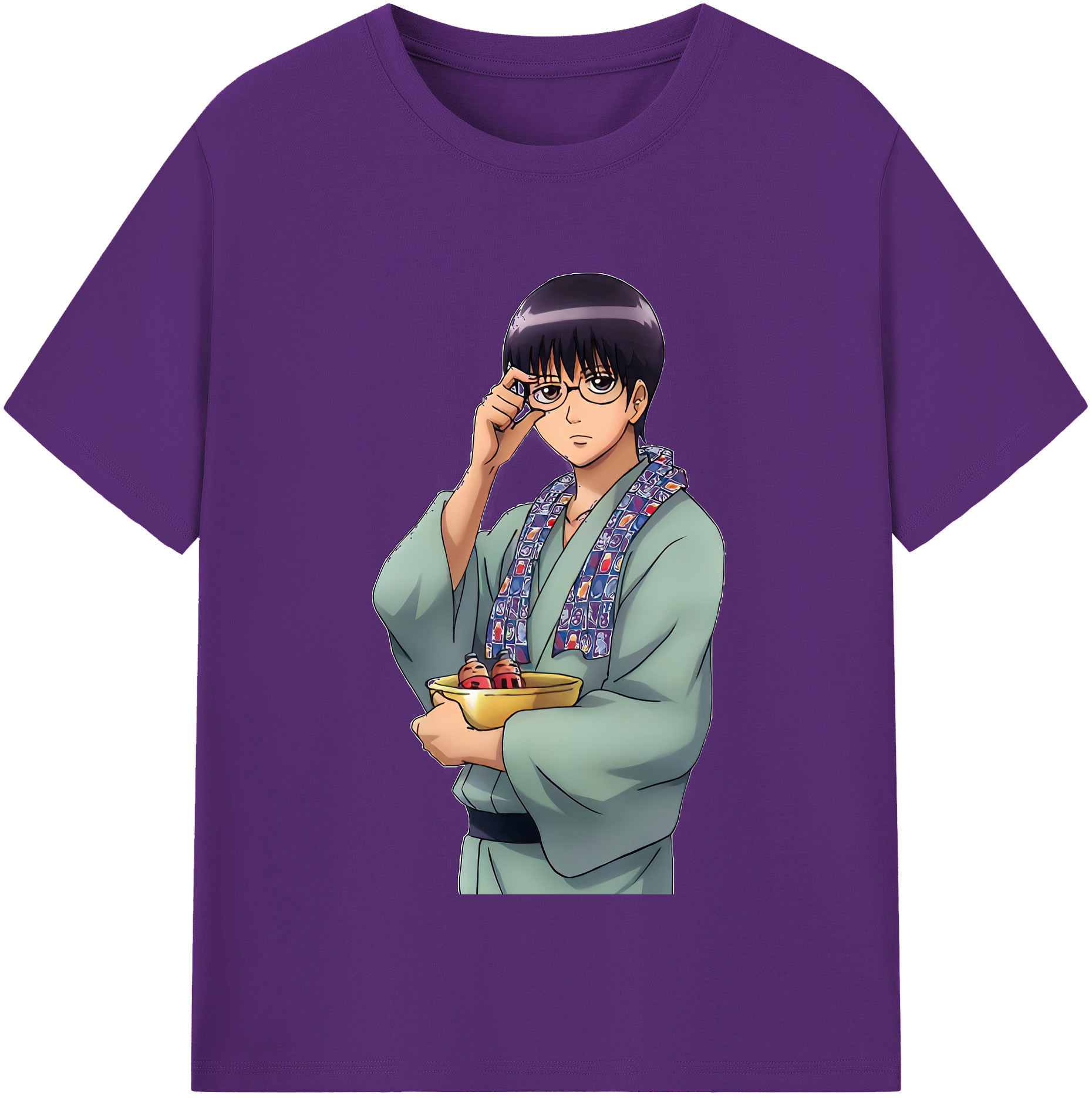 （画像用） ぎんたま 坂田銀時（さかたぎんとき） 神楽 志村新八（しむら しんぱち） GINTAMA Sakata Gintoki Kagura Shimura Shinpachi 綿100％半袖Tシャツ（フロントプリント）