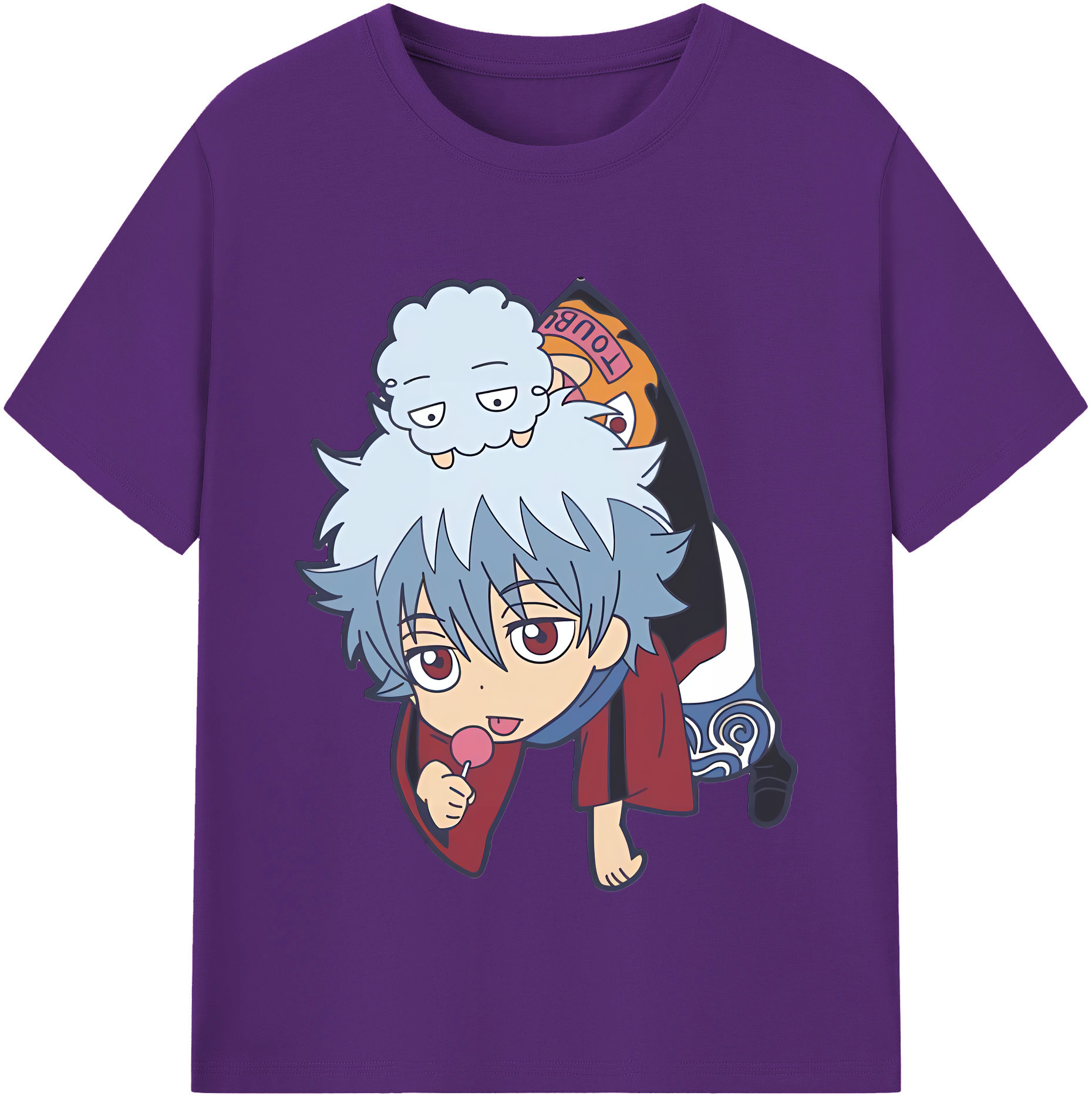 （画像用） ぎんたま 坂田銀時（さかたぎんとき） 神楽 志村新八（しむら しんぱち） GINTAMA Sakata Gintoki Kagura Shimura Shinpachi 綿100％半袖Tシャツ（フロントプリント）