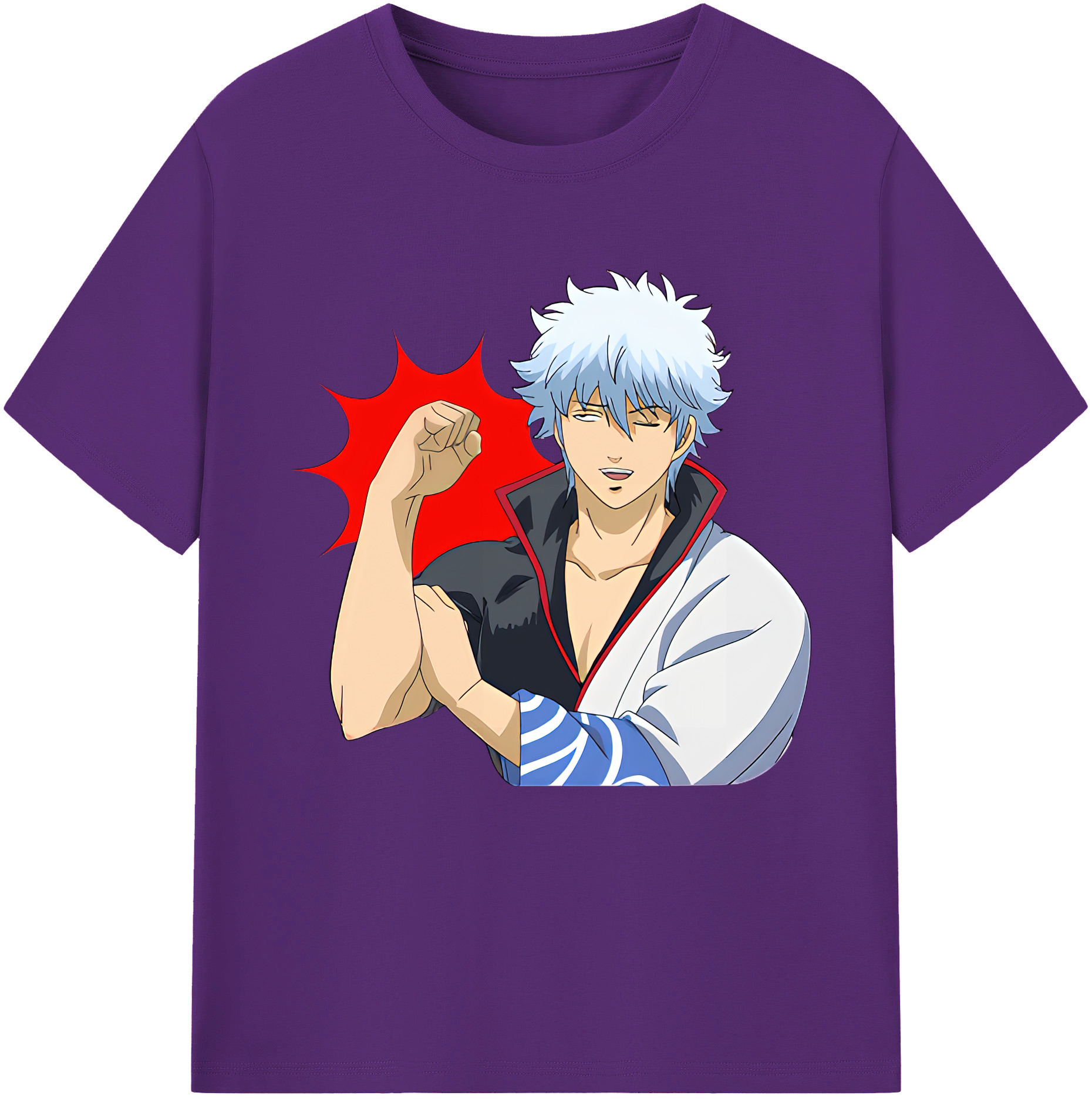 （画像用） ぎんたま 坂田銀時（さかたぎんとき） 神楽 志村新八（しむら しんぱち） GINTAMA Sakata Gintoki Kagura Shimura Shinpachi 綿100％半袖Tシャツ（フロントプリント）