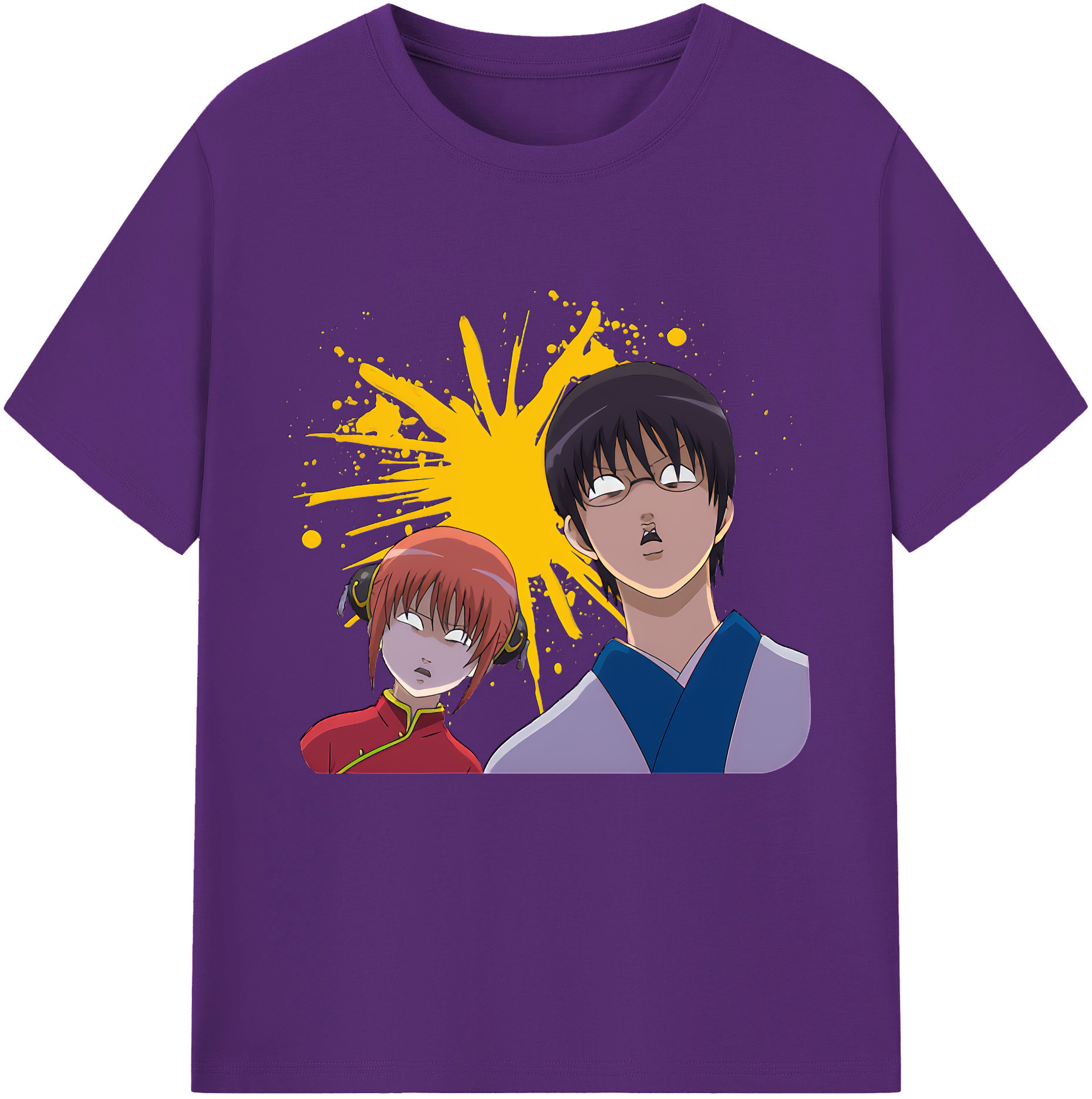 （画像用） ぎんたま 坂田銀時（さかたぎんとき） 神楽 志村新八（しむら しんぱち） GINTAMA Sakata Gintoki Kagura Shimura Shinpachi 綿100％半袖Tシャツ（フロントプリント）