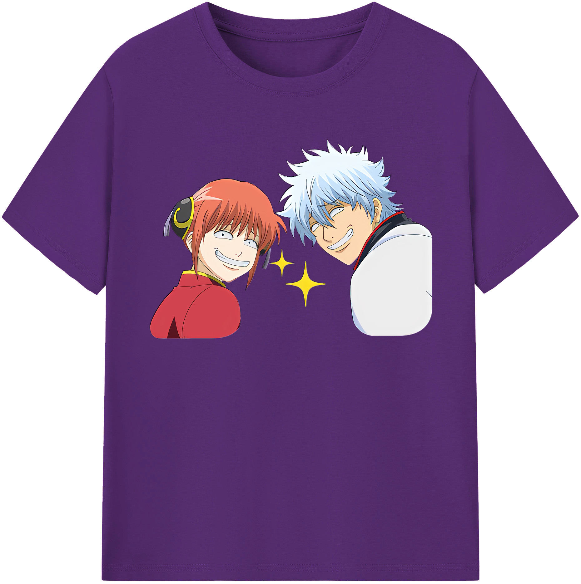 （画像用） ぎんたま 坂田銀時（さかたぎんとき） 神楽 志村新八（しむら しんぱち） GINTAMA Sakata Gintoki Kagura Shimura Shinpachi 綿100％半袖Tシャツ（フロントプリント）
