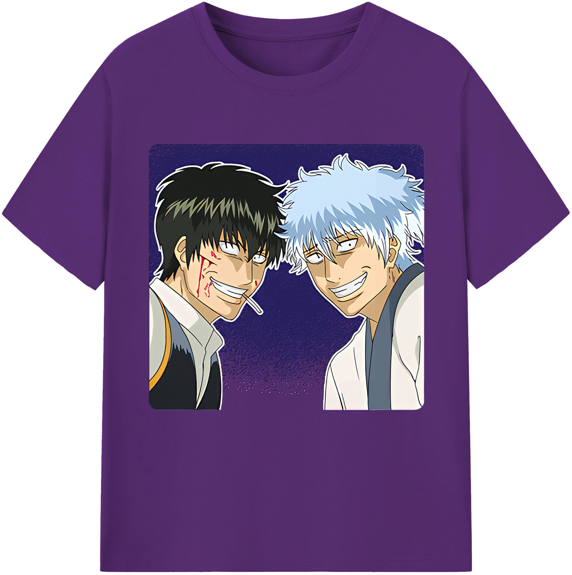 （画像用） ぎんたま 坂田銀時（さかたぎんとき） 神楽 志村新八（しむら しんぱち） GINTAMA Sakata Gintoki Kagura Shimura Shinpachi 綿100％半袖Tシャツ（フロントプリント）