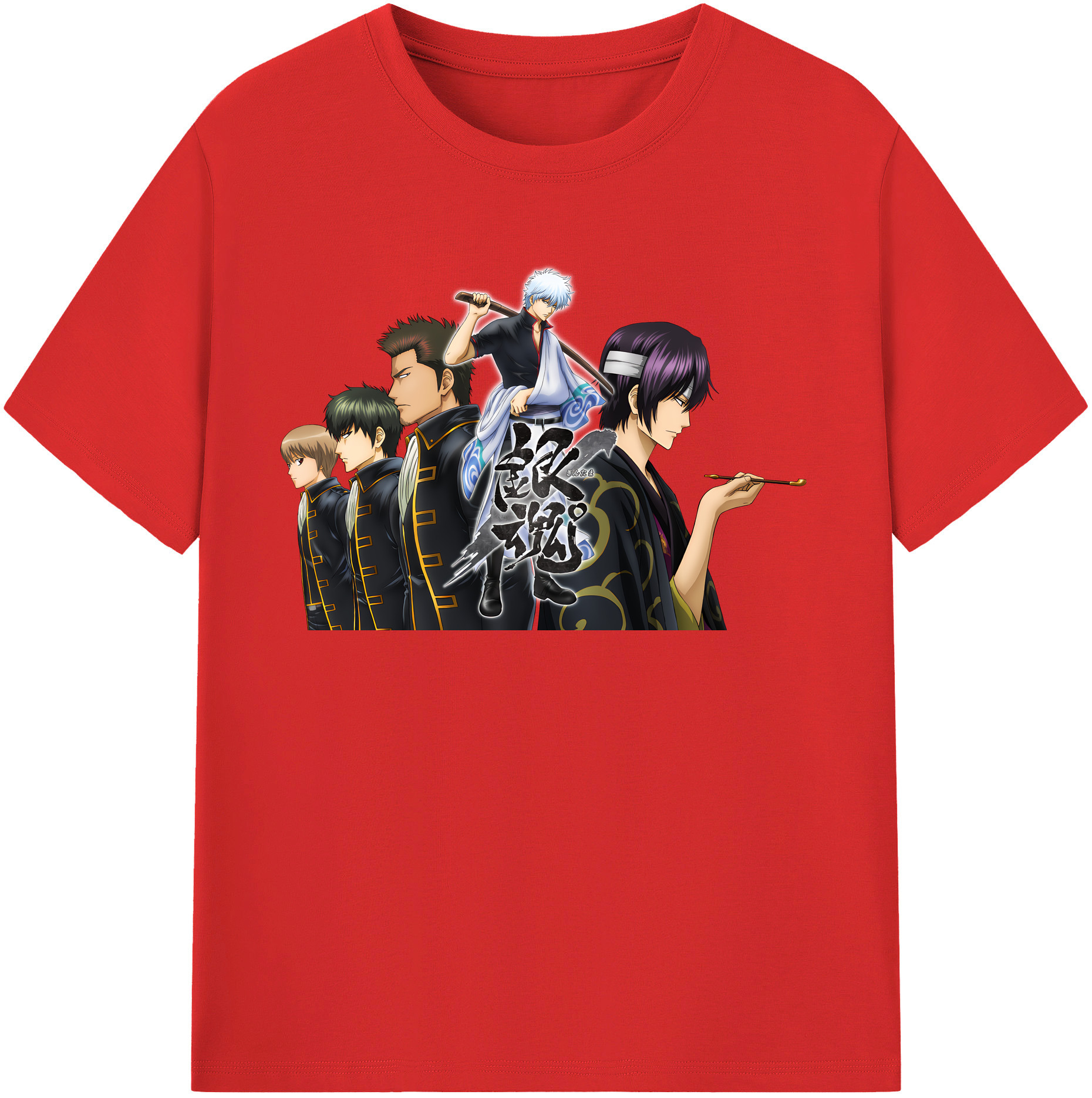 （画像用） ぎんたま 坂田銀時（さかたぎんとき） 神楽 志村新八（しむら しんぱち） GINTAMA Sakata Gintoki Kagura Shimura Shinpachi 綿100％半袖Tシャツ（フロントプリント）