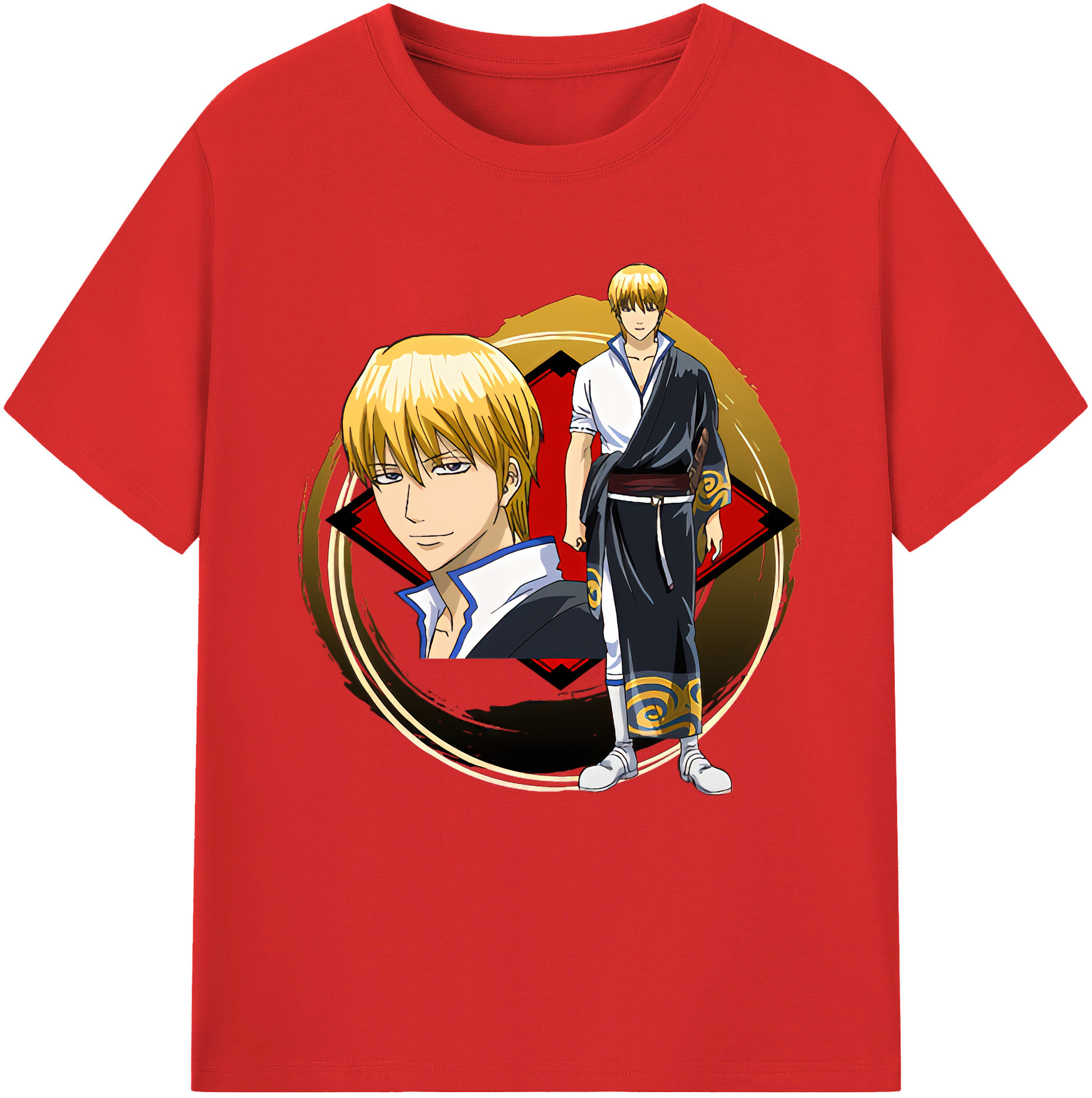 （画像用） ぎんたま 坂田銀時（さかたぎんとき） 神楽 志村新八（しむら しんぱち） GINTAMA Sakata Gintoki Kagura Shimura Shinpachi 綿100％半袖Tシャツ（フロントプリント）