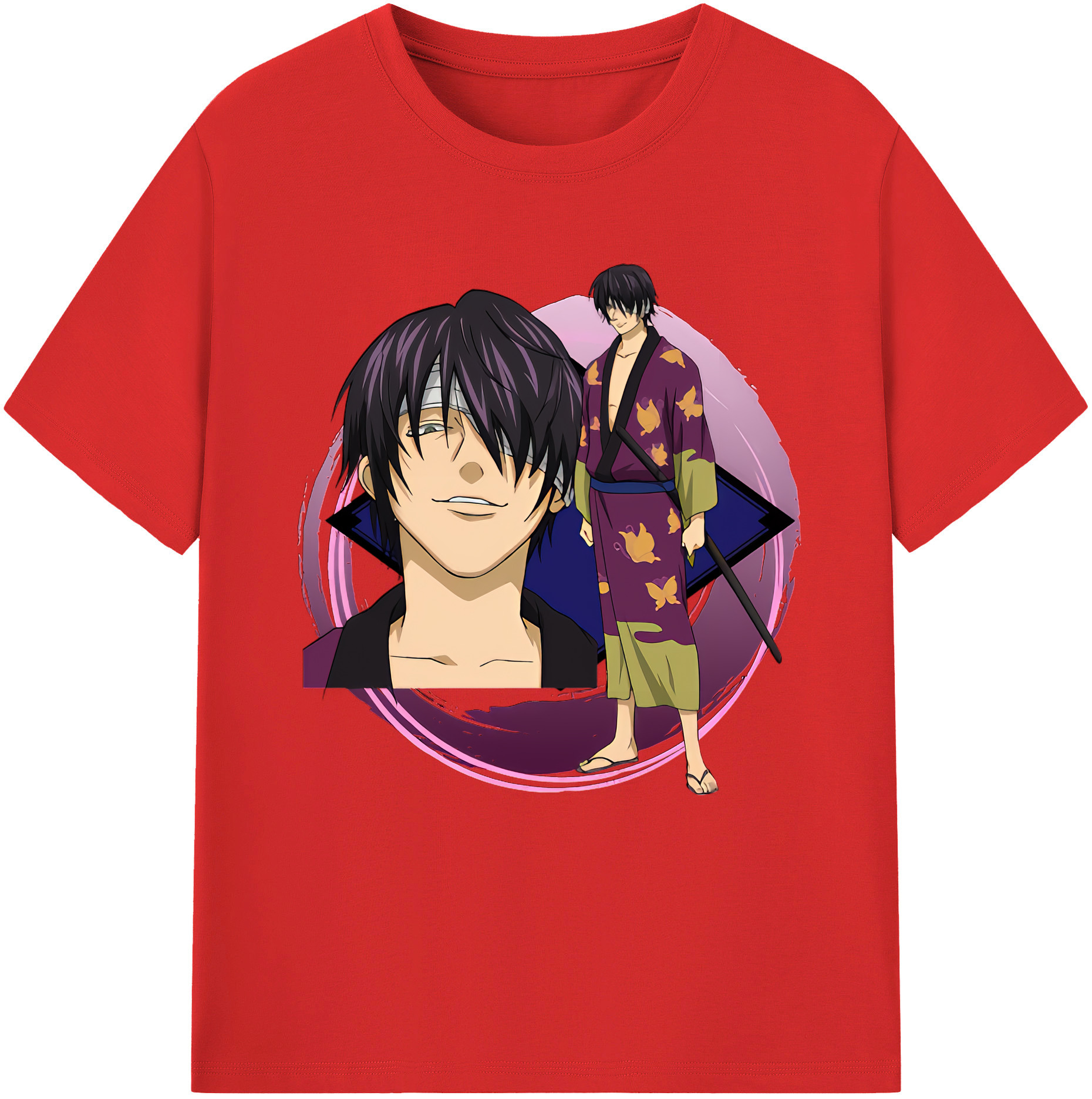（画像用） ぎんたま 坂田銀時（さかたぎんとき） 神楽 志村新八（しむら しんぱち） GINTAMA Sakata Gintoki Kagura Shimura Shinpachi 綿100％半袖Tシャツ（フロントプリント）
