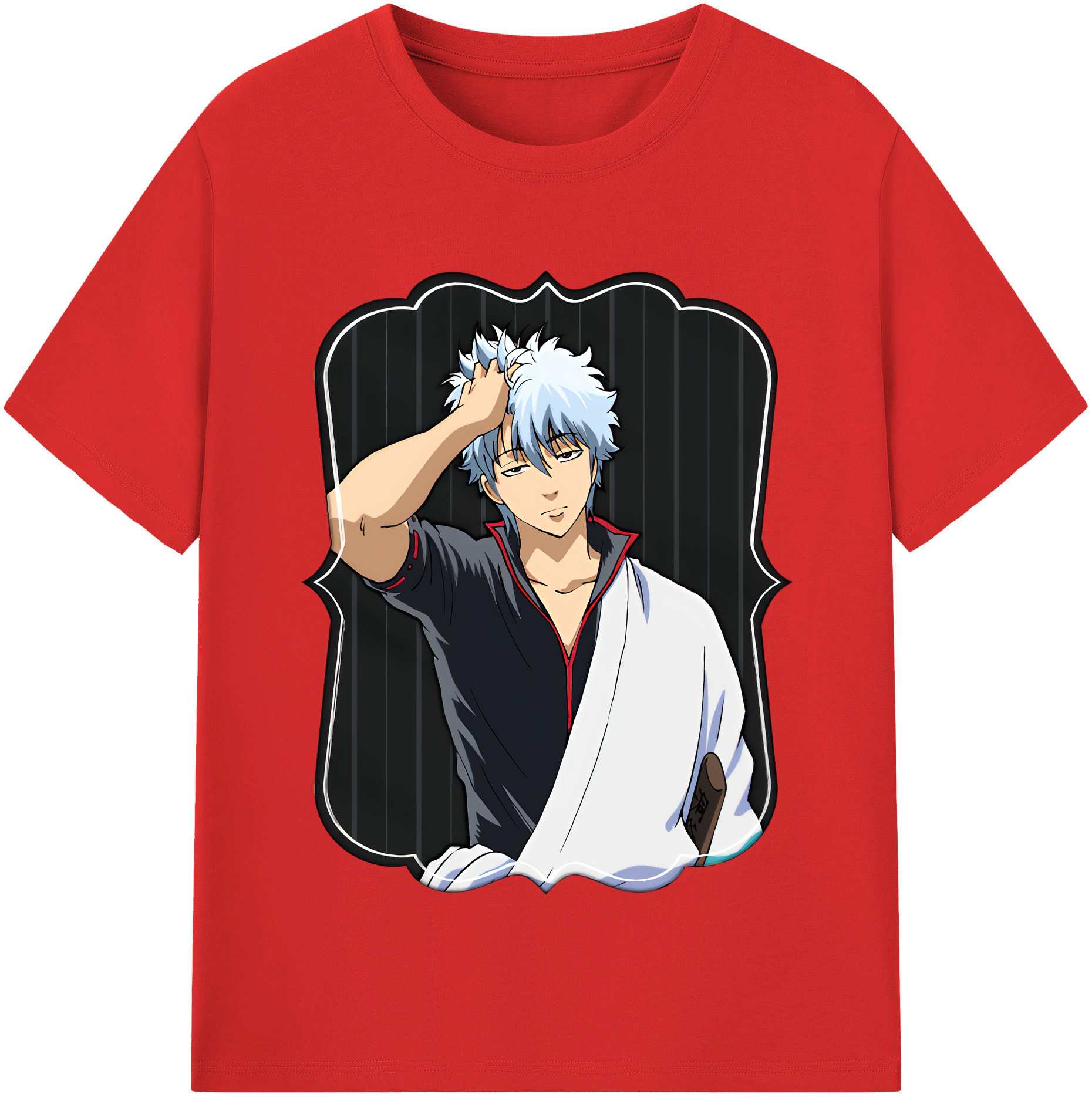 （画像用） ぎんたま 坂田銀時（さかたぎんとき） 神楽 志村新八（しむら しんぱち） GINTAMA Sakata Gintoki Kagura Shimura Shinpachi 綿100％半袖Tシャツ（フロントプリント）
