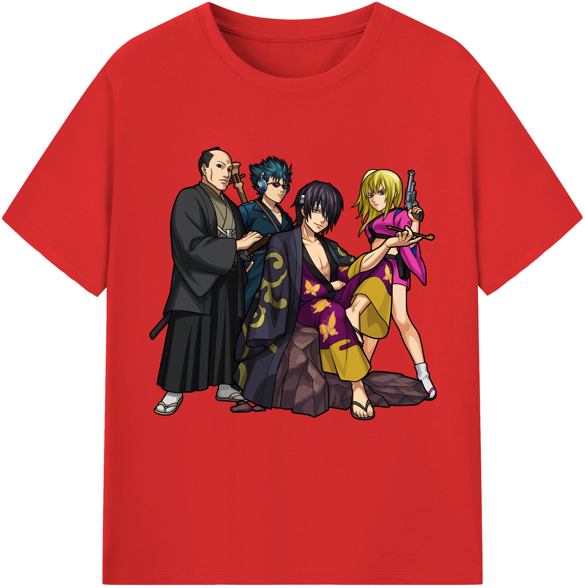 （画像用） ぎんたま 坂田銀時（さかたぎんとき） 神楽 志村新八（しむら しんぱち） GINTAMA Sakata Gintoki Kagura Shimura Shinpachi 綿100％半袖Tシャツ（フロントプリント）