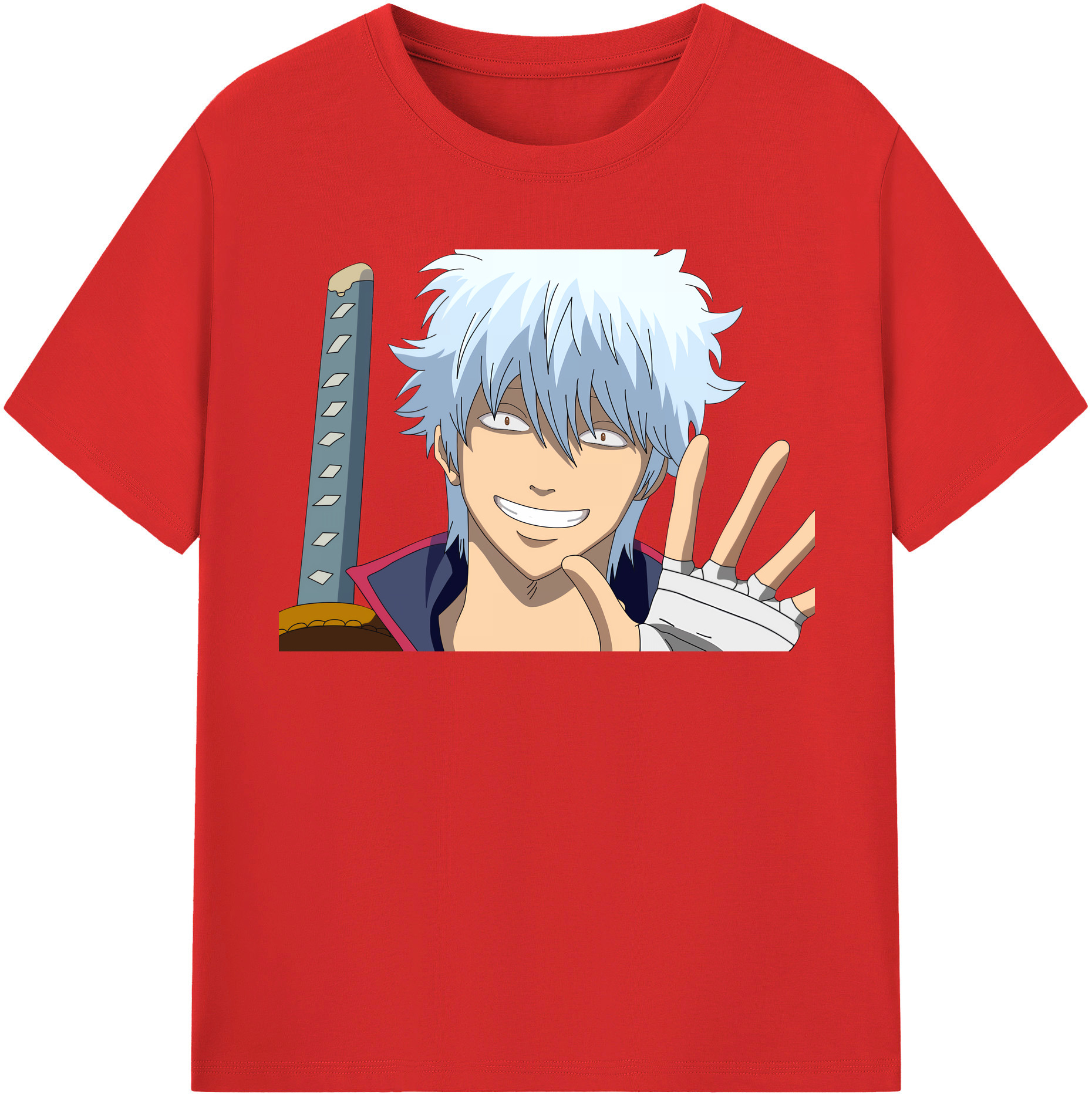 （画像用） ぎんたま 坂田銀時（さかたぎんとき） 神楽 志村新八（しむら しんぱち） GINTAMA Sakata Gintoki Kagura Shimura Shinpachi 綿100％半袖Tシャツ（フロントプリント）