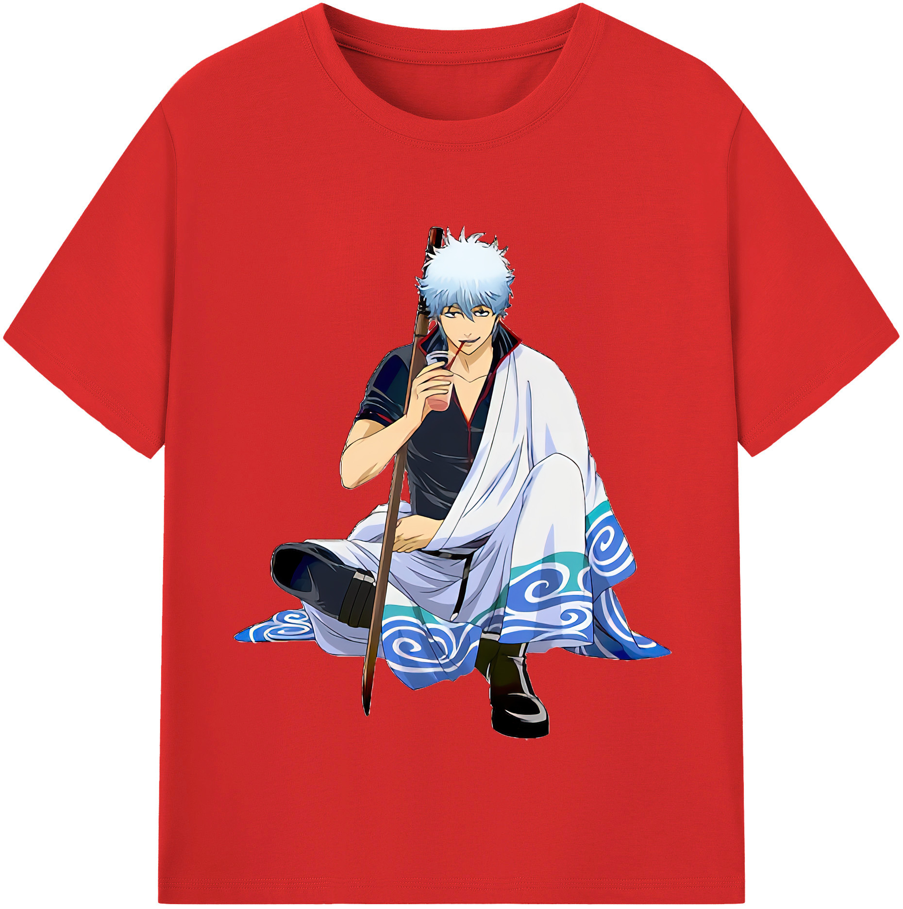（画像用） ぎんたま 坂田銀時（さかたぎんとき） 神楽 志村新八（しむら しんぱち） GINTAMA Sakata Gintoki Kagura Shimura Shinpachi 綿100％半袖Tシャツ（フロントプリント）