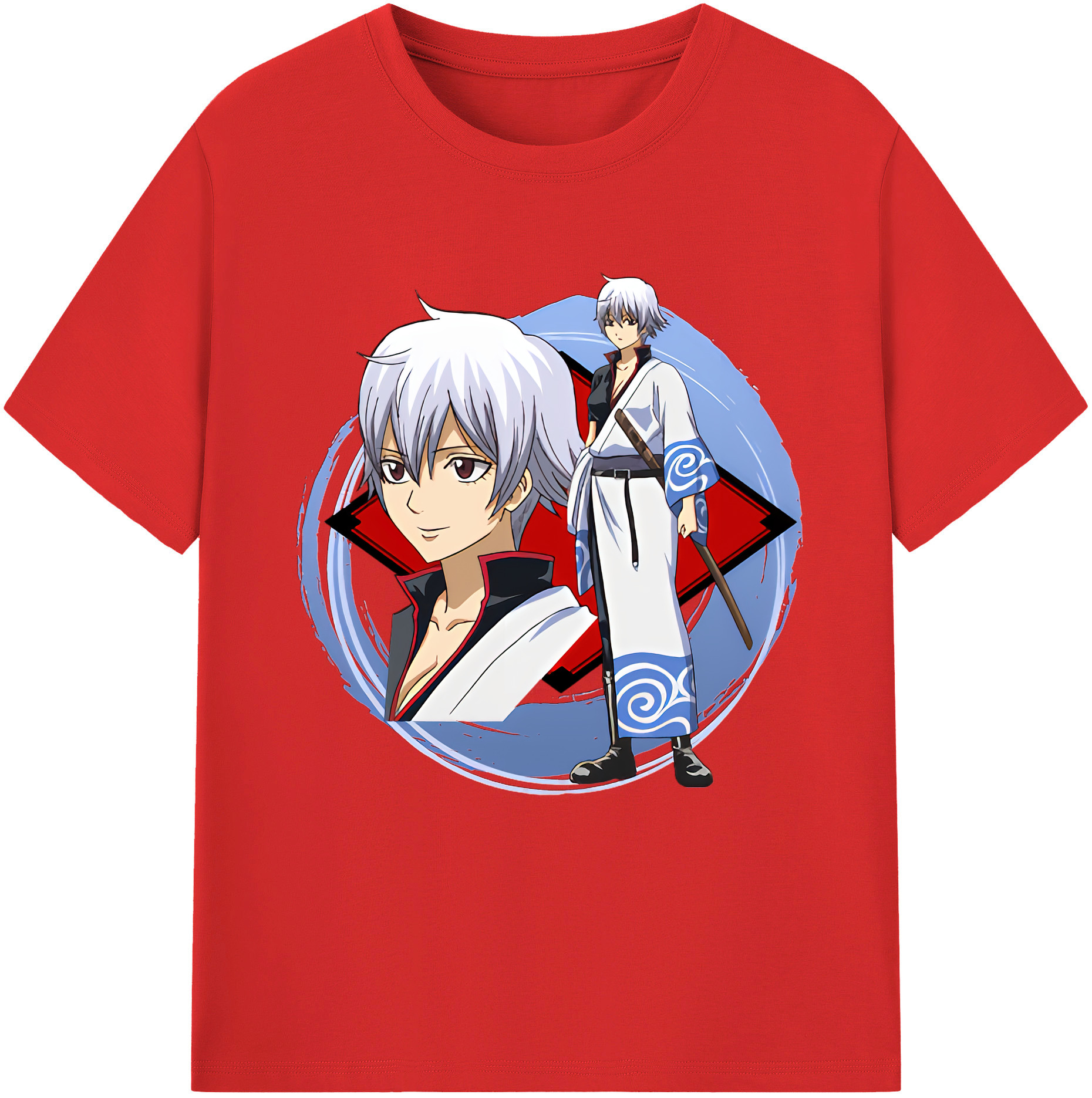 （画像用） ぎんたま 坂田銀時（さかたぎんとき） 神楽 志村新八（しむら しんぱち） GINTAMA Sakata Gintoki Kagura Shimura Shinpachi 綿100％半袖Tシャツ（フロントプリント）