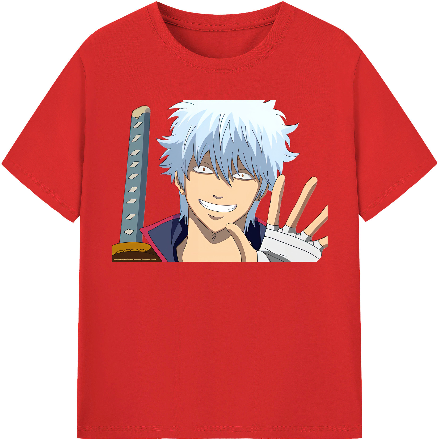 （画像用） ぎんたま 坂田銀時（さかたぎんとき） 神楽 志村新八（しむら しんぱち） GINTAMA Sakata Gintoki Kagura Shimura Shinpachi 綿100％半袖Tシャツ（フロントプリント）