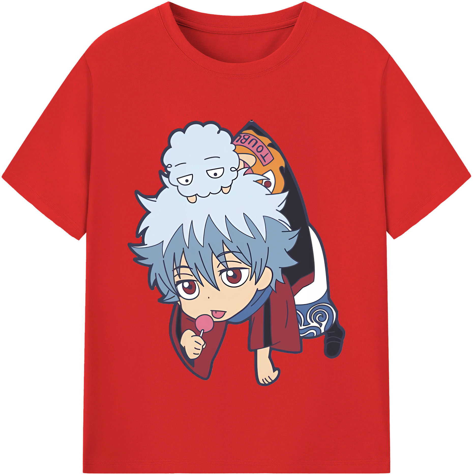 （画像用） ぎんたま 坂田銀時（さかたぎんとき） 神楽 志村新八（しむら しんぱち） GINTAMA Sakata Gintoki Kagura Shimura Shinpachi 綿100％半袖Tシャツ（フロントプリント）