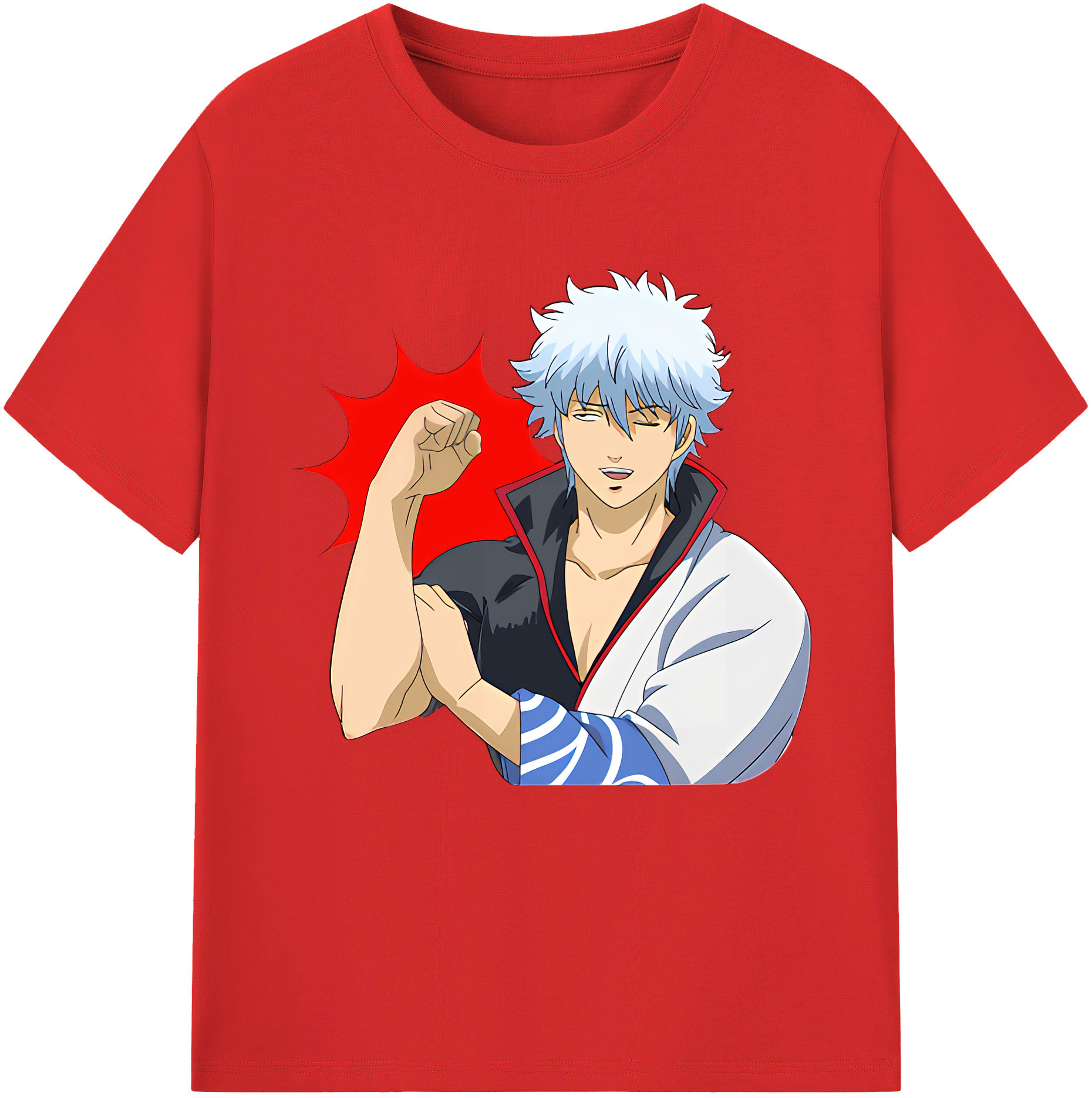 （画像用） ぎんたま 坂田銀時（さかたぎんとき） 神楽 志村新八（しむら しんぱち） GINTAMA Sakata Gintoki Kagura Shimura Shinpachi 綿100％半袖Tシャツ（フロントプリント）