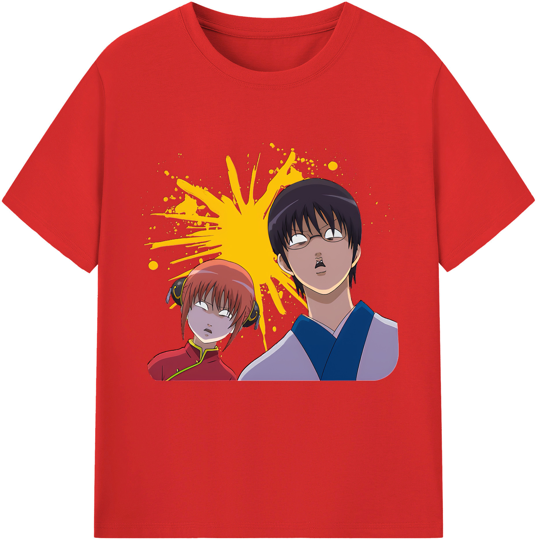 （画像用） ぎんたま 坂田銀時（さかたぎんとき） 神楽 志村新八（しむら しんぱち） GINTAMA Sakata Gintoki Kagura Shimura Shinpachi 綿100％半袖Tシャツ（フロントプリント）