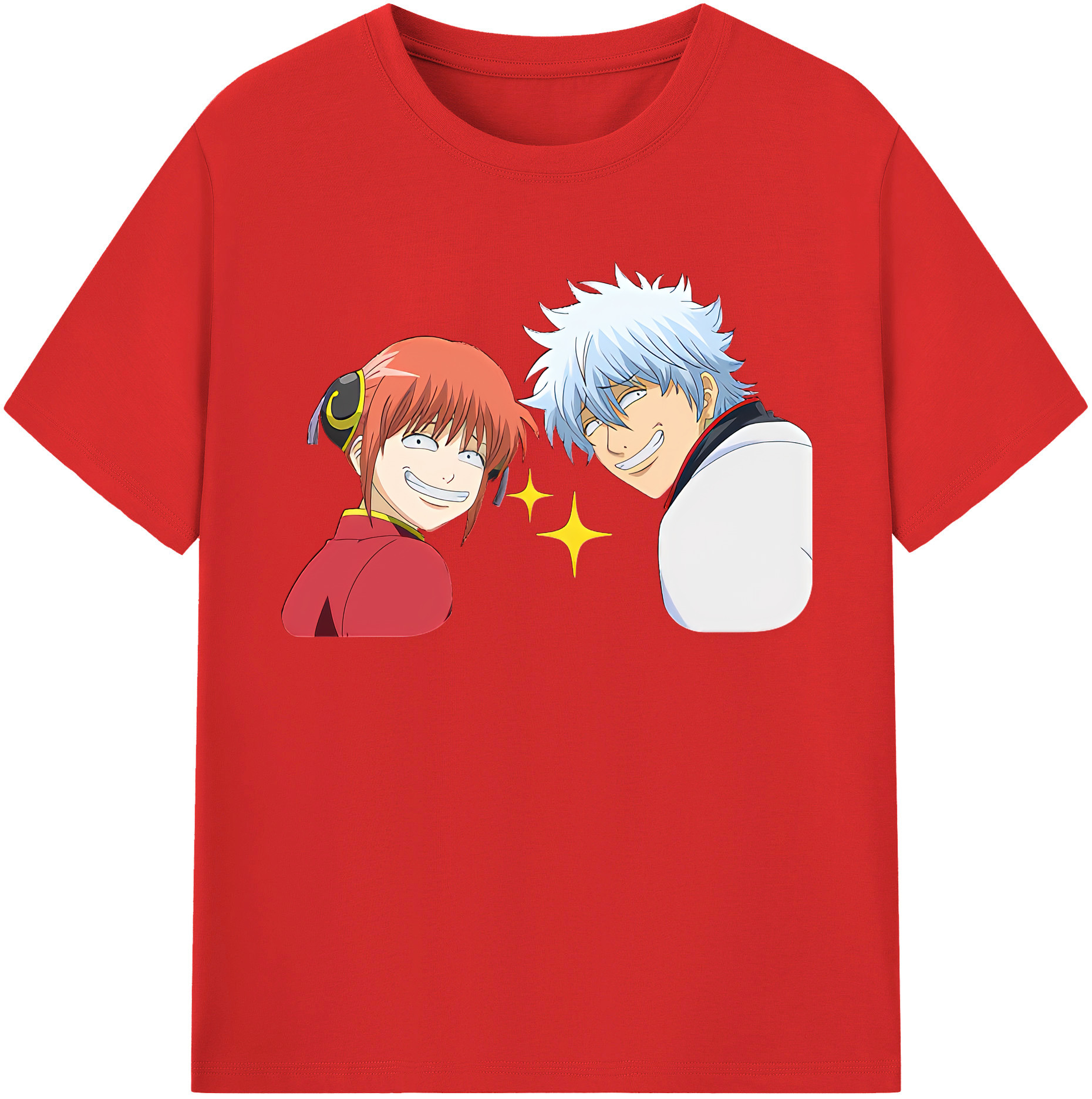 （画像用） ぎんたま 坂田銀時（さかたぎんとき） 神楽 志村新八（しむら しんぱち） GINTAMA Sakata Gintoki Kagura Shimura Shinpachi 綿100％半袖Tシャツ（フロントプリント）
