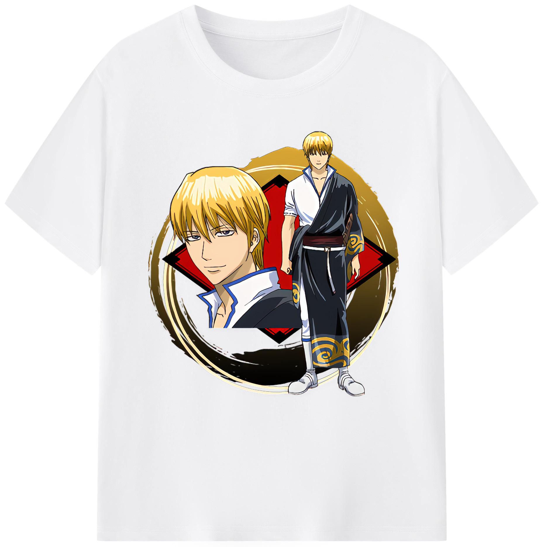 （画像用） ぎんたま 坂田銀時（さかたぎんとき） 神楽 志村新八（しむら しんぱち） GINTAMA Sakata Gintoki Kagura Shimura Shinpachi 綿100％半袖Tシャツ（フロントプリント）
