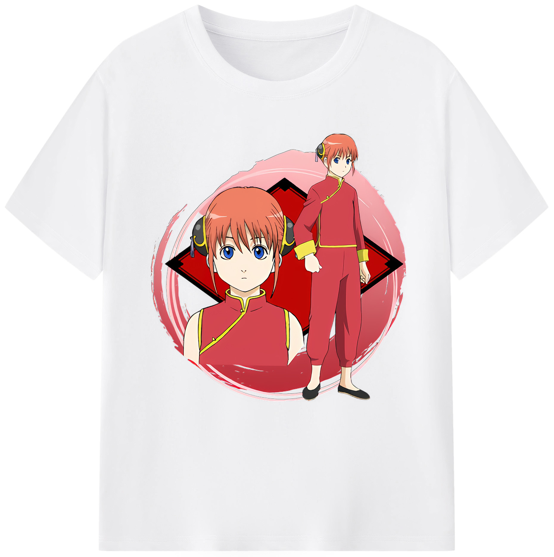 （画像用） ぎんたま 坂田銀時（さかたぎんとき） 神楽 志村新八（しむら しんぱち） GINTAMA Sakata Gintoki Kagura Shimura Shinpachi 綿100％半袖Tシャツ（フロントプリント）