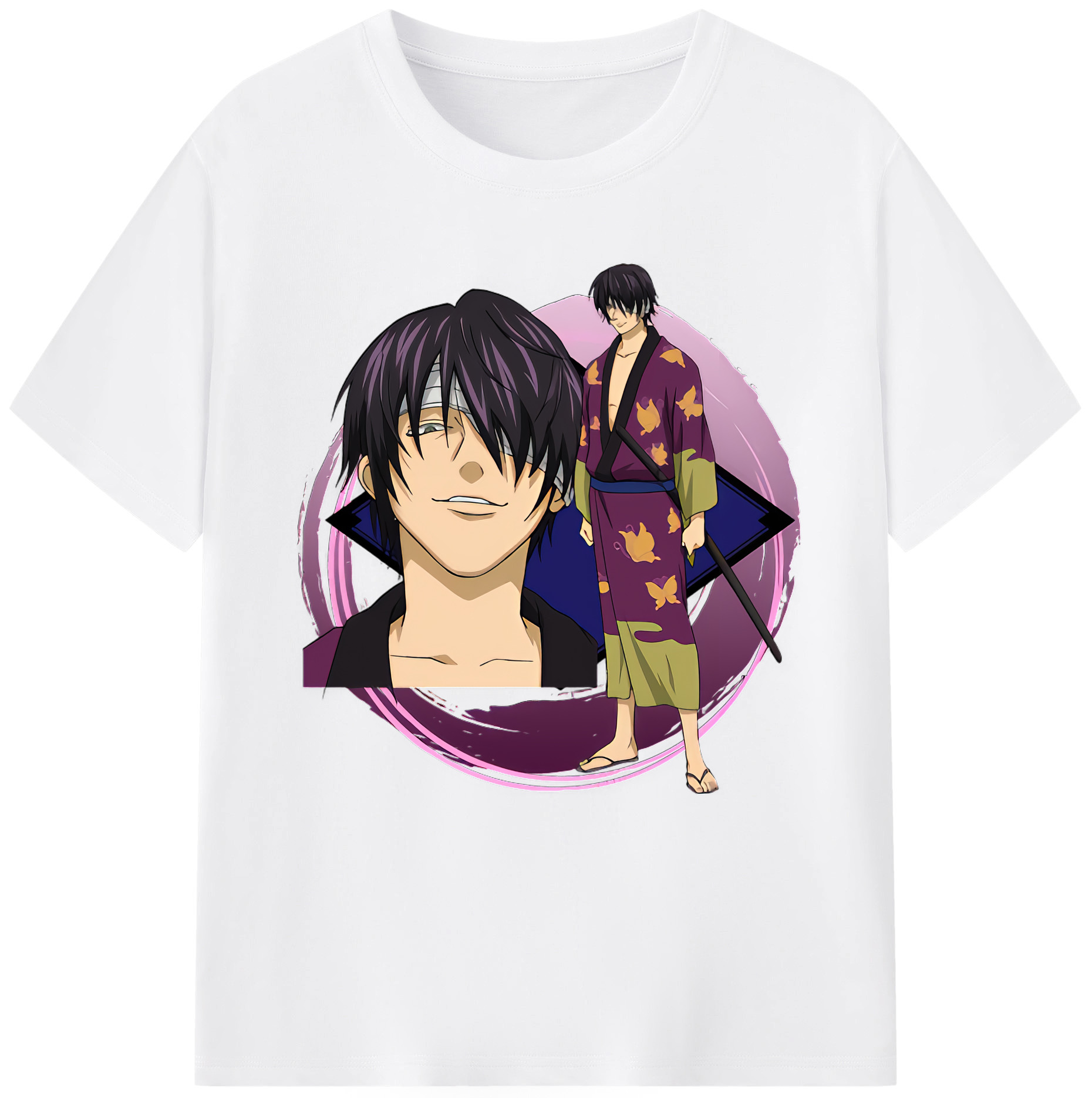 （画像用） ぎんたま 坂田銀時（さかたぎんとき） 神楽 志村新八（しむら しんぱち） GINTAMA Sakata Gintoki Kagura Shimura Shinpachi 綿100％半袖Tシャツ（フロントプリント）