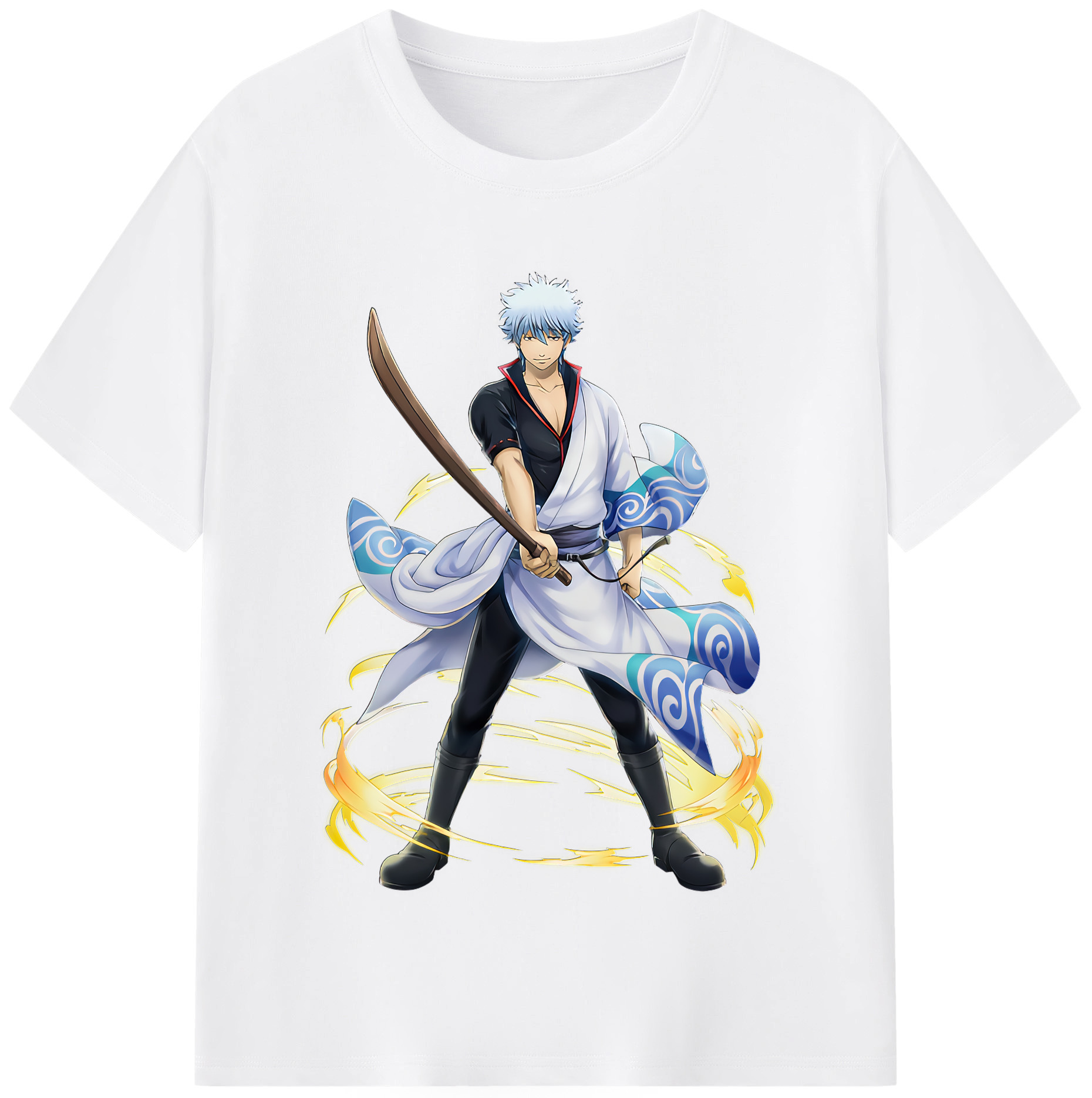 （画像用） ぎんたま 坂田銀時（さかたぎんとき） 神楽 志村新八（しむら しんぱち） GINTAMA Sakata Gintoki Kagura Shimura Shinpachi 綿100％半袖Tシャツ（フロントプリント）