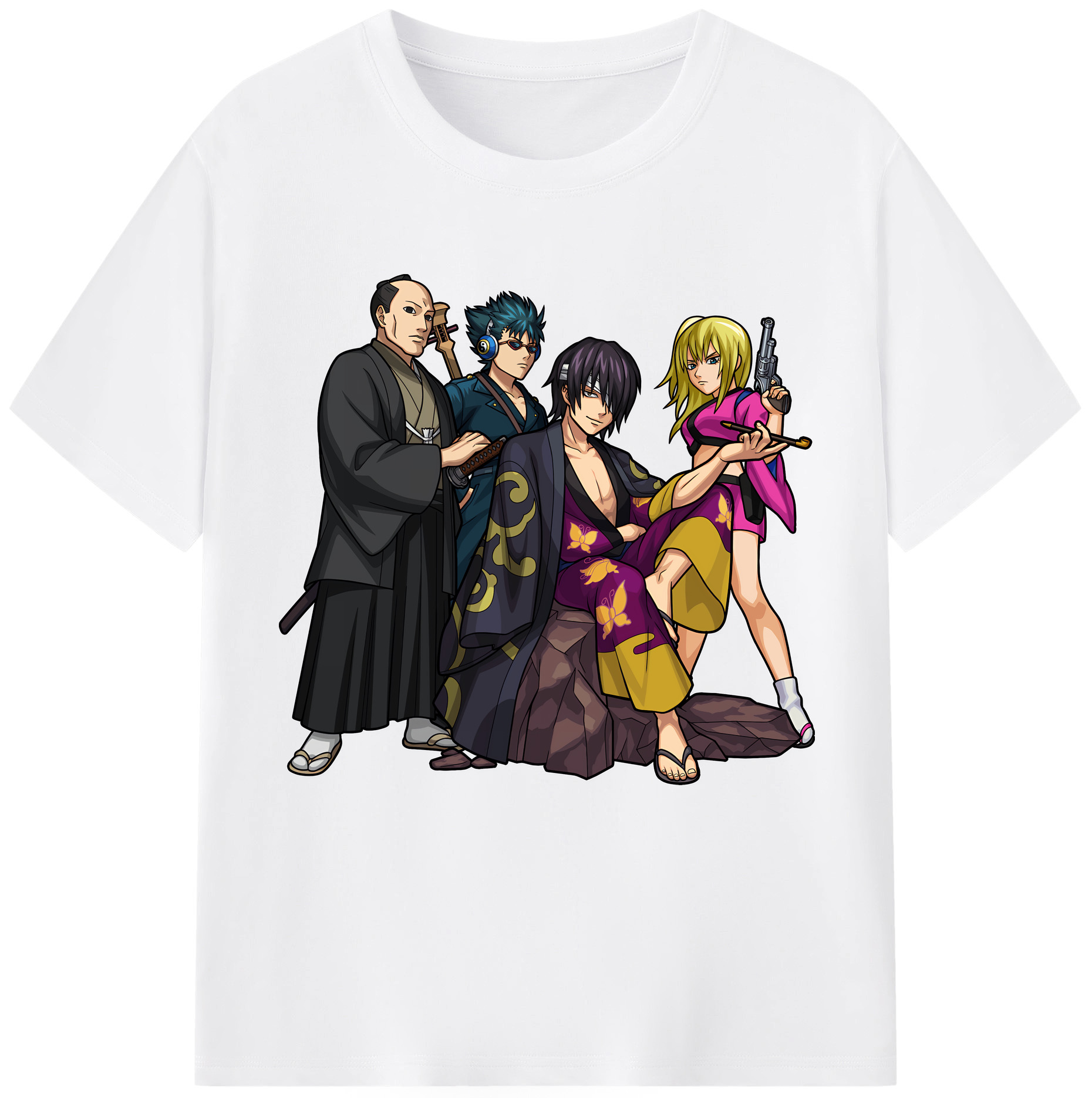 （画像用） ぎんたま 坂田銀時（さかたぎんとき） 神楽 志村新八（しむら しんぱち） GINTAMA Sakata Gintoki Kagura Shimura Shinpachi 綿100％半袖Tシャツ（フロントプリント）