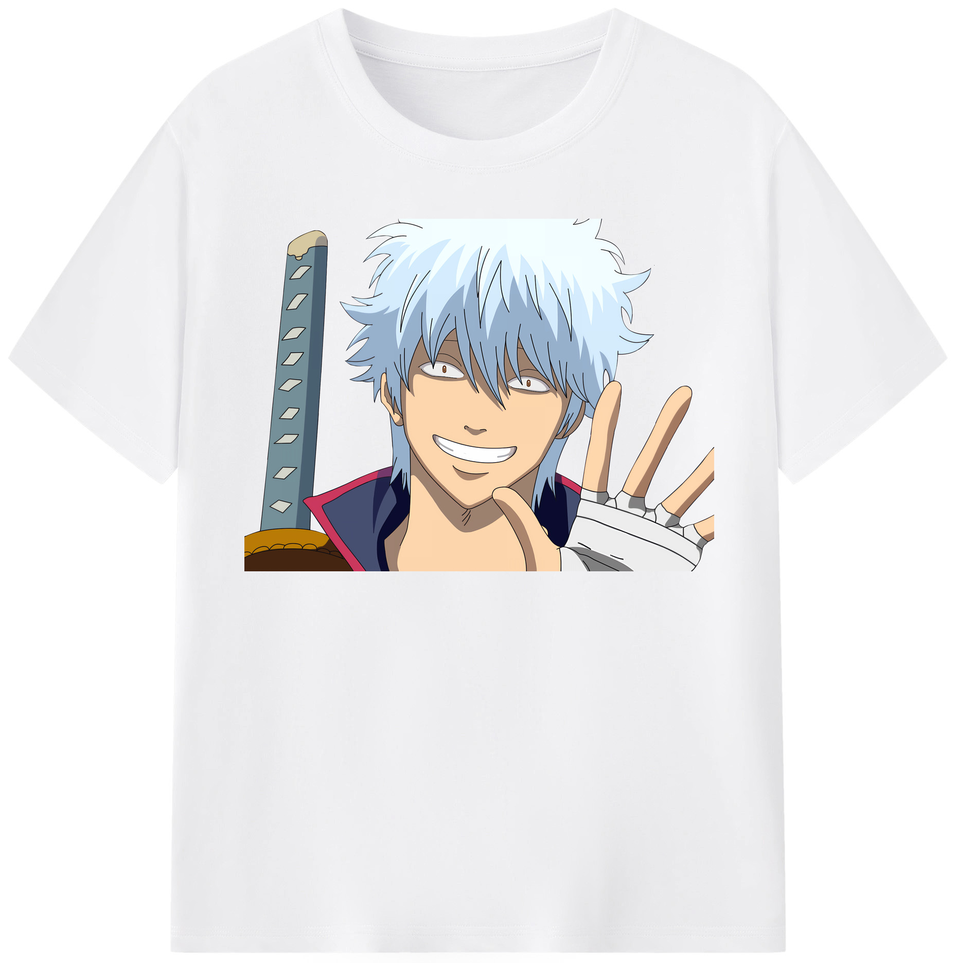 （画像用） ぎんたま 坂田銀時（さかたぎんとき） 神楽 志村新八（しむら しんぱち） GINTAMA Sakata Gintoki Kagura Shimura Shinpachi 綿100％半袖Tシャツ（フロントプリント）