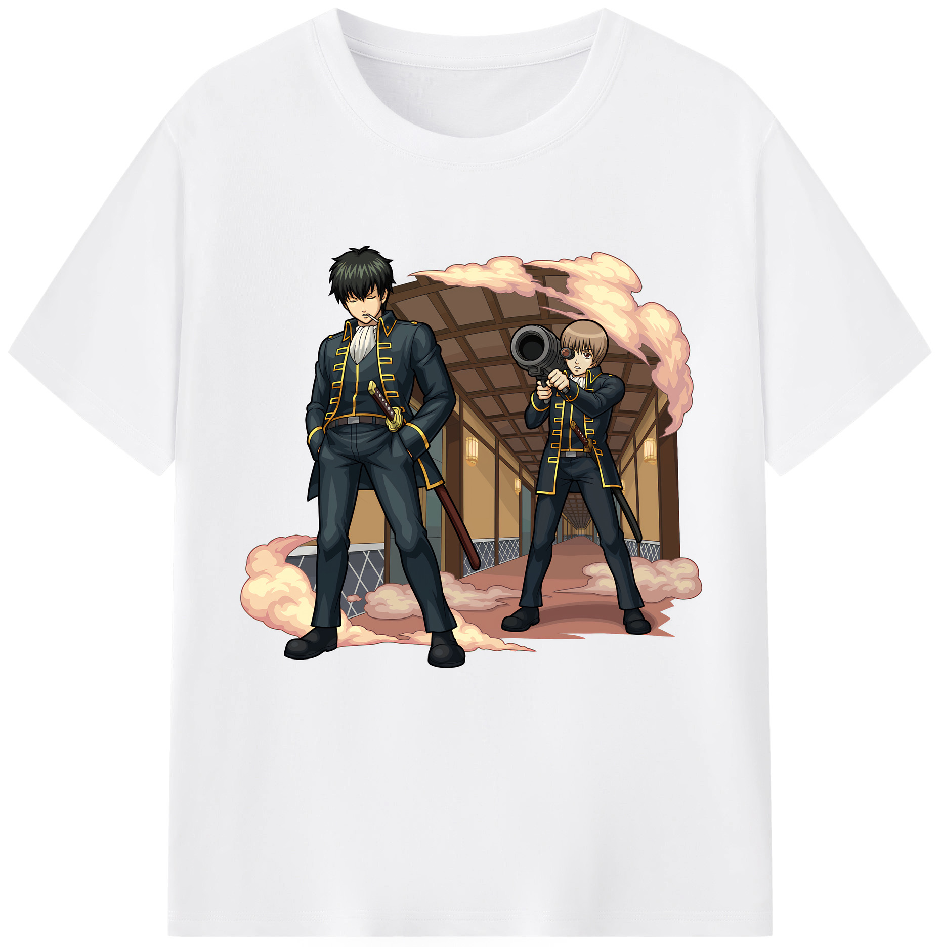 （画像用） ぎんたま 坂田銀時（さかたぎんとき） 神楽 志村新八（しむら しんぱち） GINTAMA Sakata Gintoki Kagura Shimura Shinpachi 綿100％半袖Tシャツ（フロントプリント）