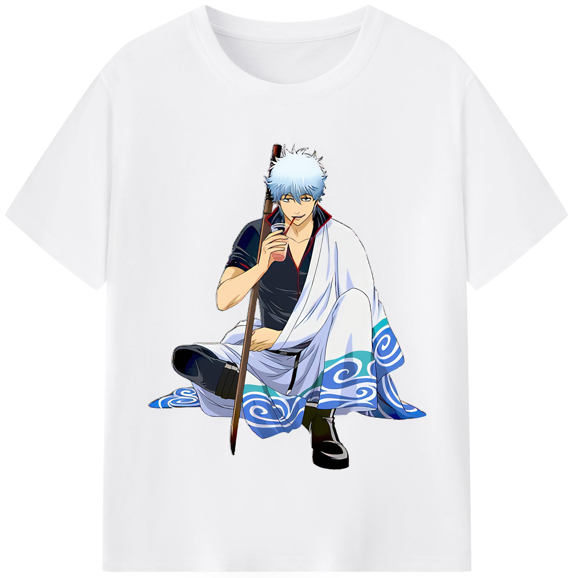 （画像用） ぎんたま 坂田銀時（さかたぎんとき） 神楽 志村新八（しむら しんぱち） GINTAMA Sakata Gintoki Kagura Shimura Shinpachi 綿100％半袖Tシャツ（フロントプリント）