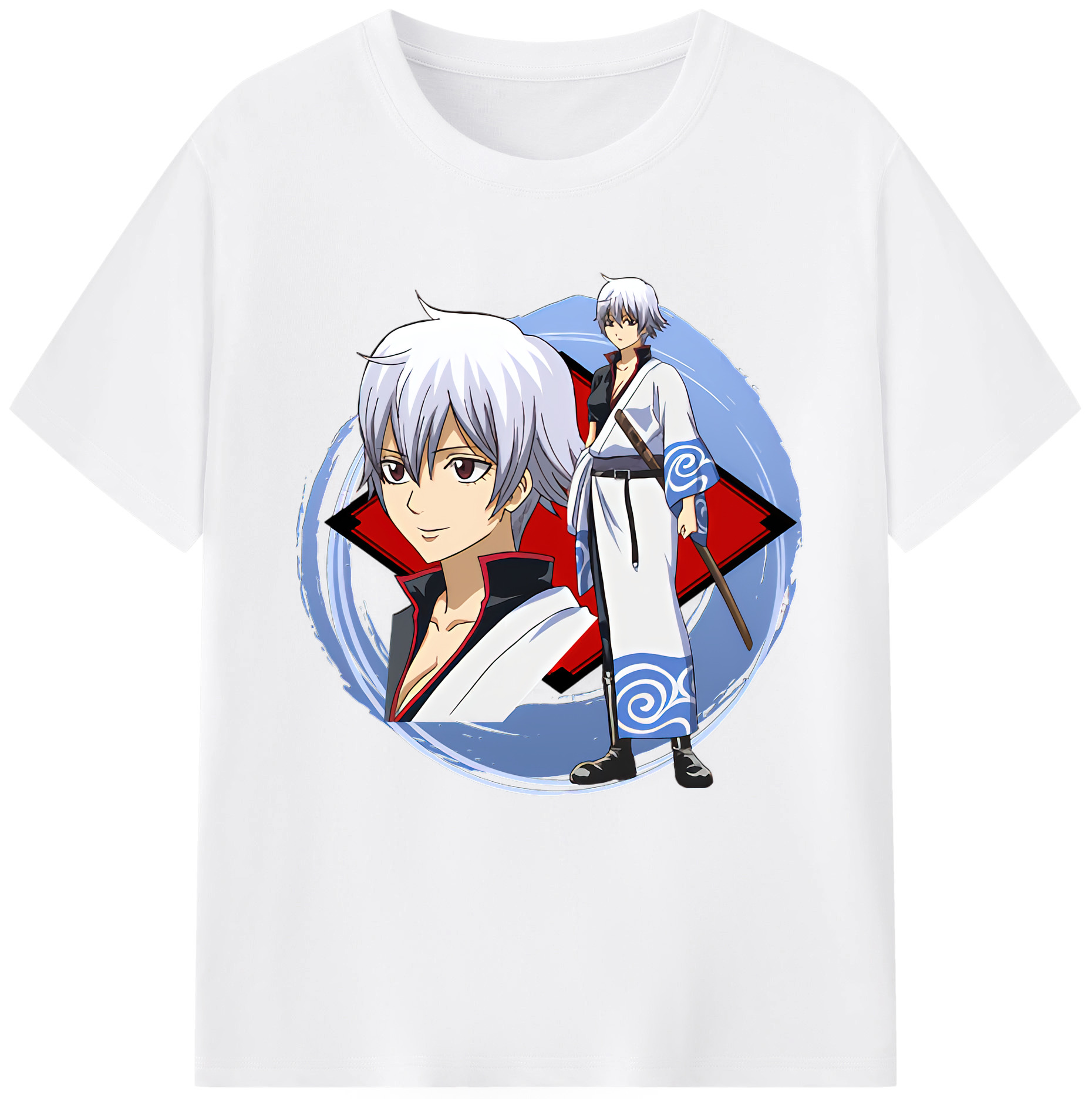 （画像用） ぎんたま 坂田銀時（さかたぎんとき） 神楽 志村新八（しむら しんぱち） GINTAMA Sakata Gintoki Kagura Shimura Shinpachi 綿100％半袖Tシャツ（フロントプリント）