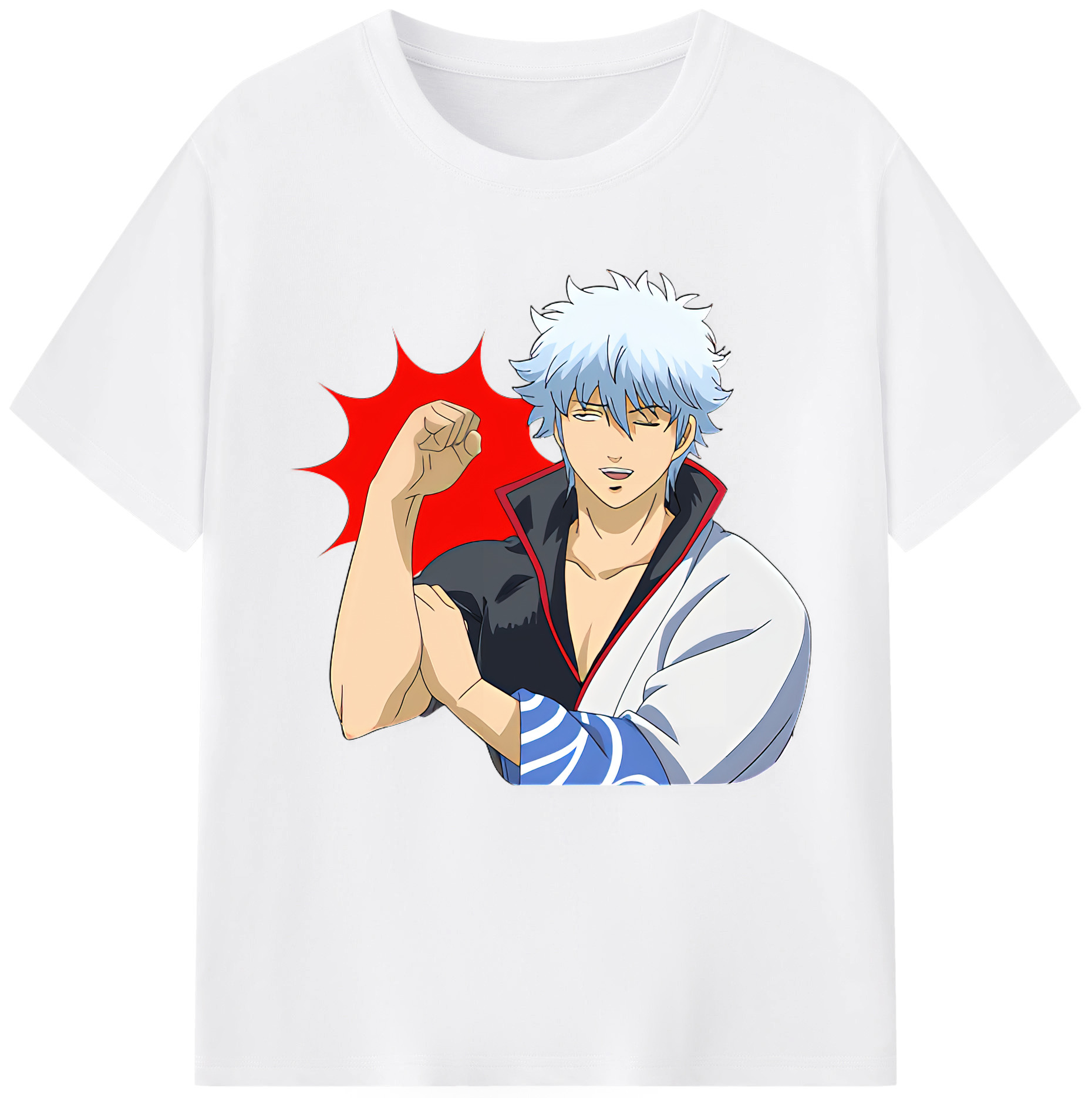 （画像用） ぎんたま 坂田銀時（さかたぎんとき） 神楽 志村新八（しむら しんぱち） GINTAMA Sakata Gintoki Kagura Shimura Shinpachi 綿100％半袖Tシャツ（フロントプリント）