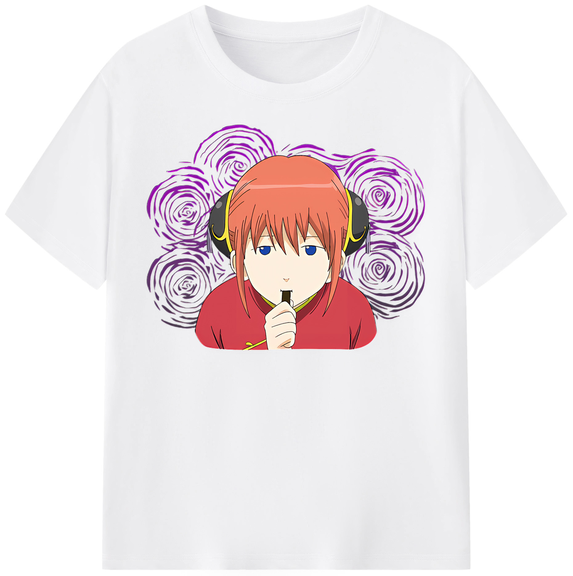 （画像用） ぎんたま 坂田銀時（さかたぎんとき） 神楽 志村新八（しむら しんぱち） GINTAMA Sakata Gintoki Kagura Shimura Shinpachi 綿100％半袖Tシャツ（フロントプリント）