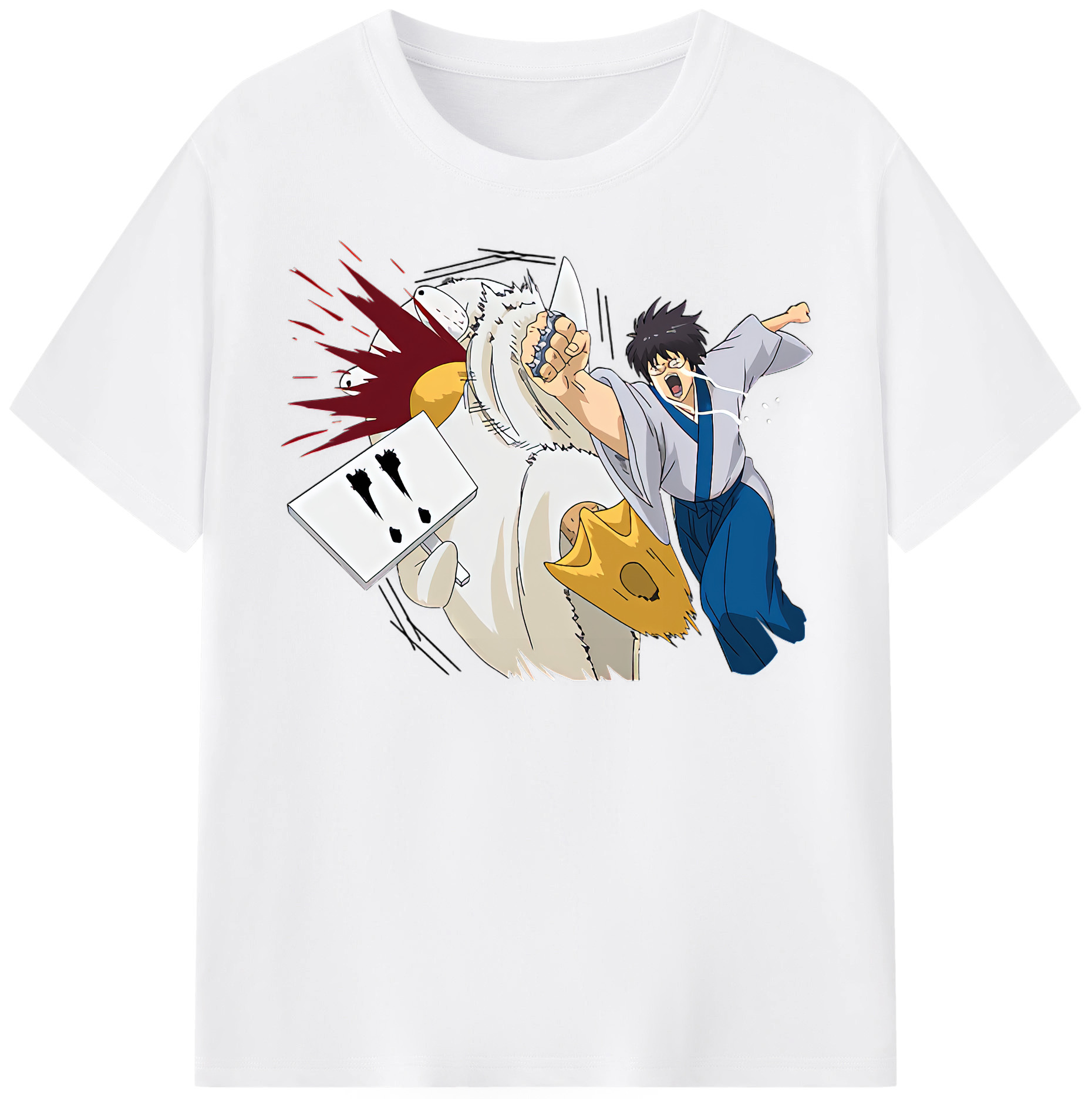 （画像用） ぎんたま 坂田銀時（さかたぎんとき） 神楽 志村新八（しむら しんぱち） GINTAMA Sakata Gintoki Kagura Shimura Shinpachi 綿100％半袖Tシャツ（フロントプリント）