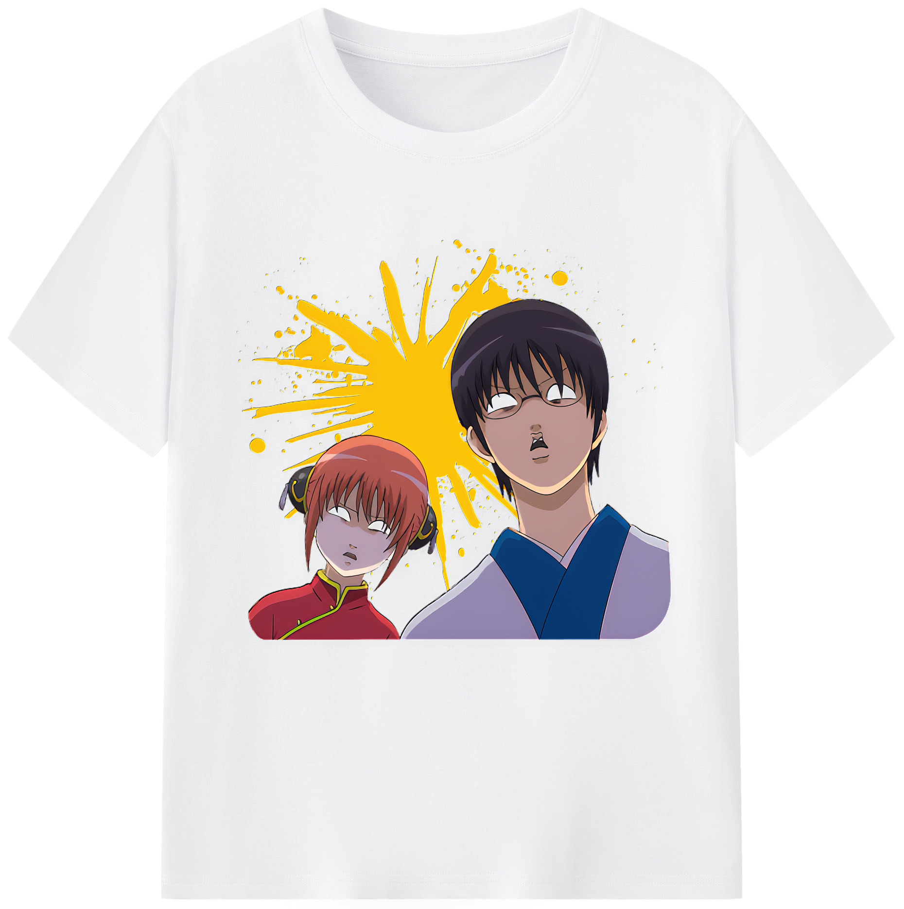 （画像用） ぎんたま 坂田銀時（さかたぎんとき） 神楽 志村新八（しむら しんぱち） GINTAMA Sakata Gintoki Kagura Shimura Shinpachi 綿100％半袖Tシャツ（フロントプリント）