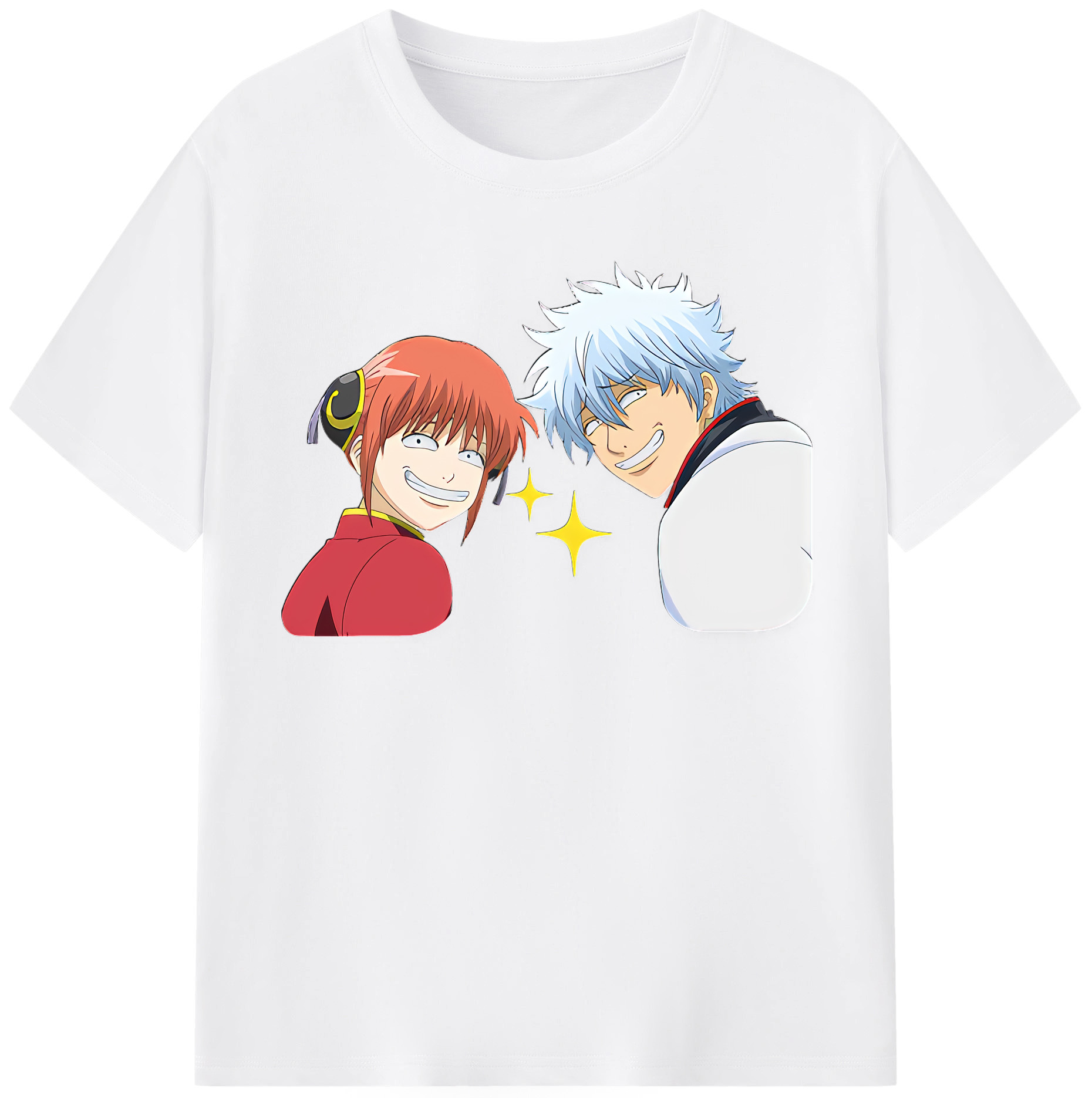 （画像用） ぎんたま 坂田銀時（さかたぎんとき） 神楽 志村新八（しむら しんぱち） GINTAMA Sakata Gintoki Kagura Shimura Shinpachi 綿100％半袖Tシャツ（フロントプリント）