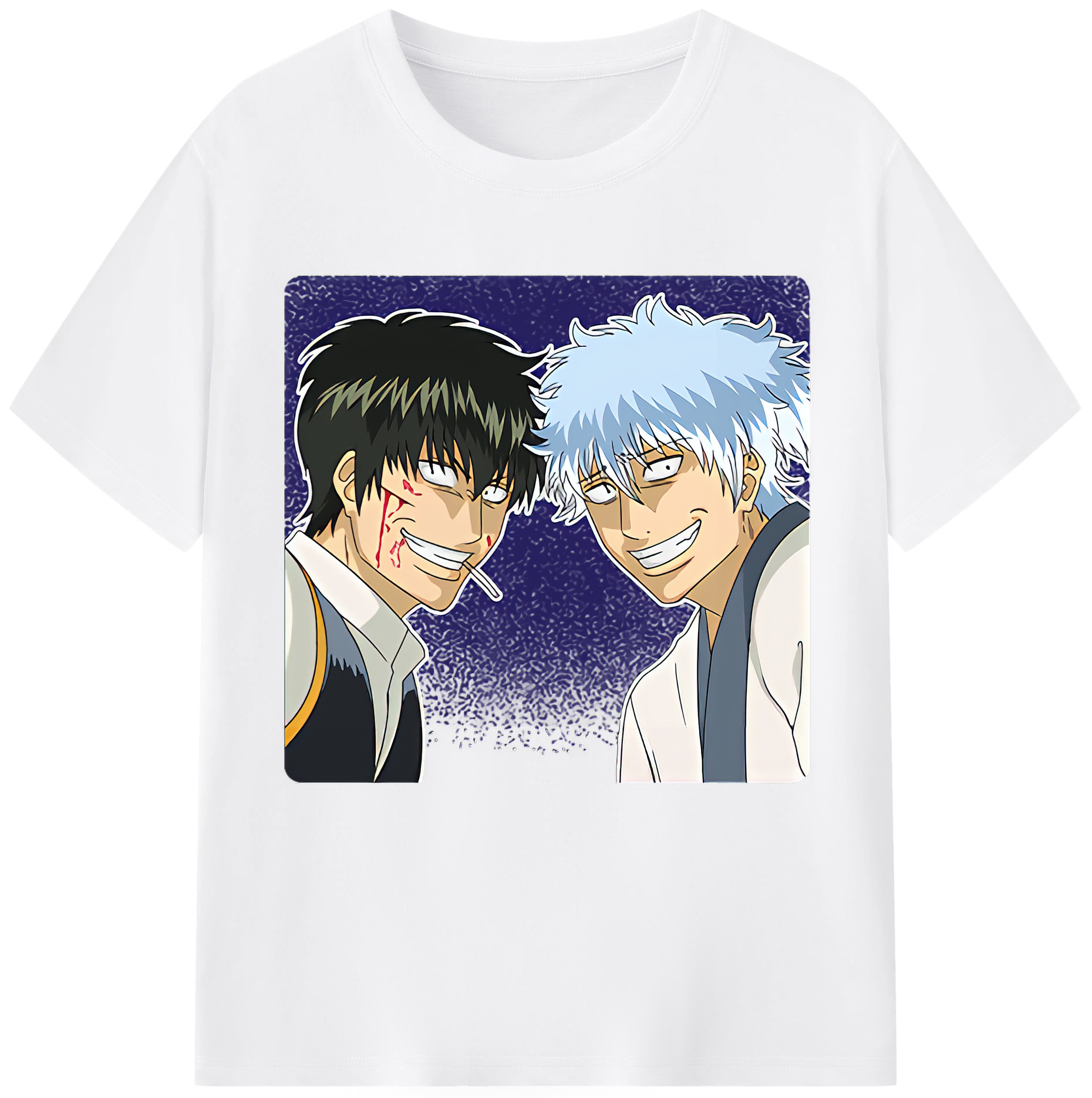 （画像用） ぎんたま 坂田銀時（さかたぎんとき） 神楽 志村新八（しむら しんぱち） GINTAMA Sakata Gintoki Kagura Shimura Shinpachi 綿100％半袖Tシャツ（フロントプリント）