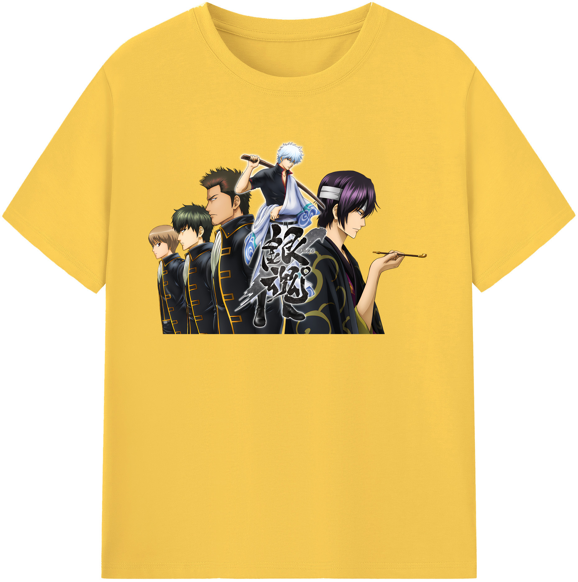 （画像用） ぎんたま 坂田銀時（さかたぎんとき） 神楽 志村新八（しむら しんぱち） GINTAMA Sakata Gintoki Kagura Shimura Shinpachi 綿100％半袖Tシャツ（フロントプリント）