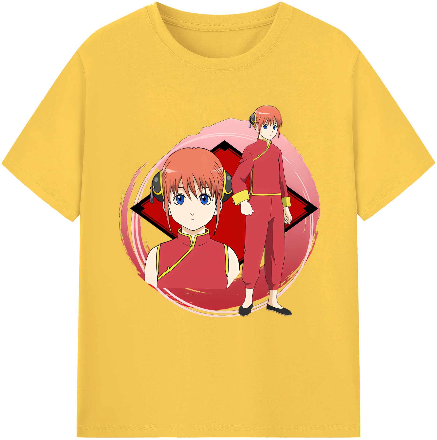 （画像用） ぎんたま 坂田銀時（さかたぎんとき） 神楽 志村新八（しむら しんぱち） GINTAMA Sakata Gintoki Kagura Shimura Shinpachi 綿100％半袖Tシャツ（フロントプリント）
