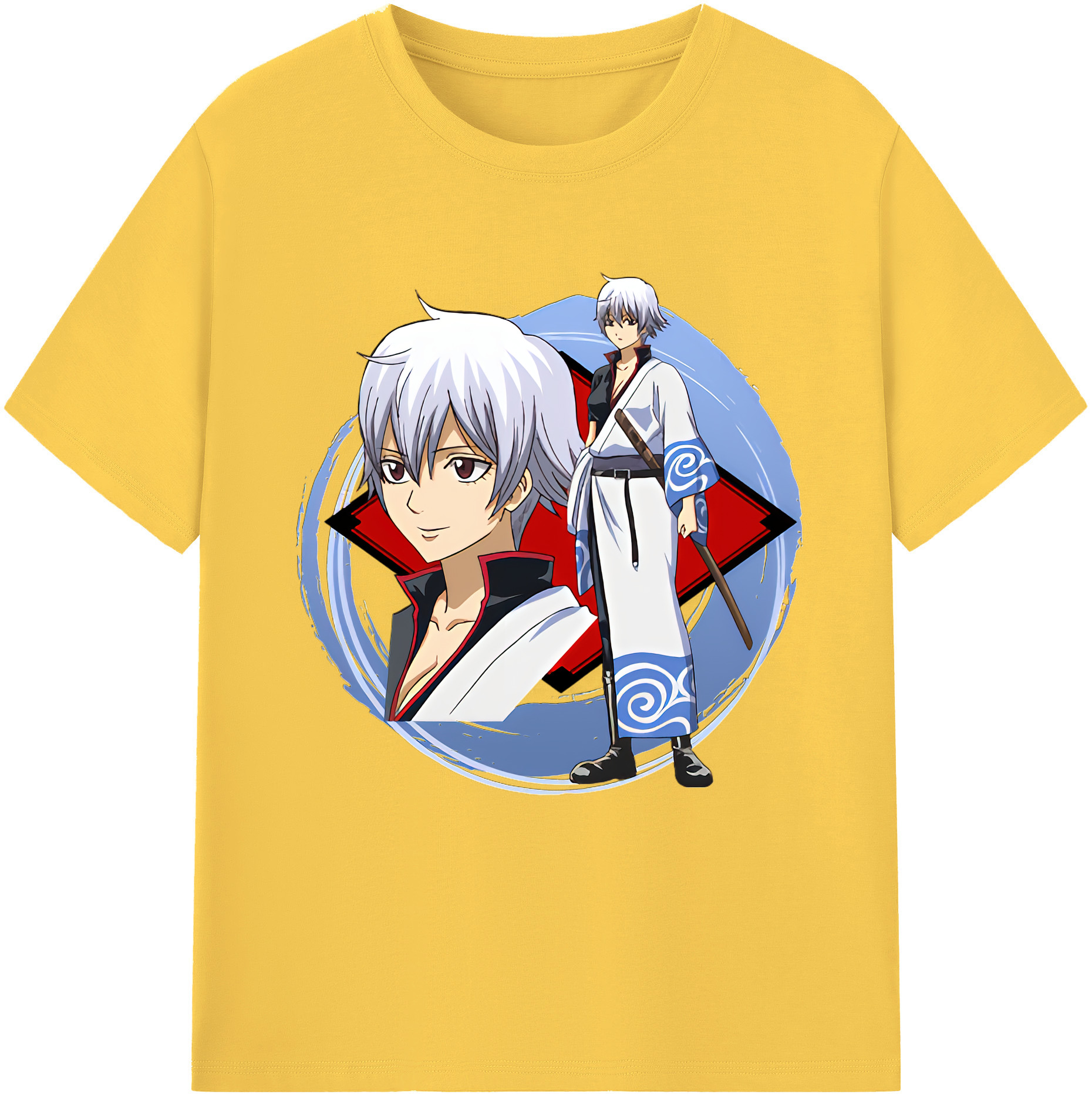 （画像用） ぎんたま 坂田銀時（さかたぎんとき） 神楽 志村新八（しむら しんぱち） GINTAMA Sakata Gintoki Kagura Shimura Shinpachi 綿100％半袖Tシャツ（フロントプリント）