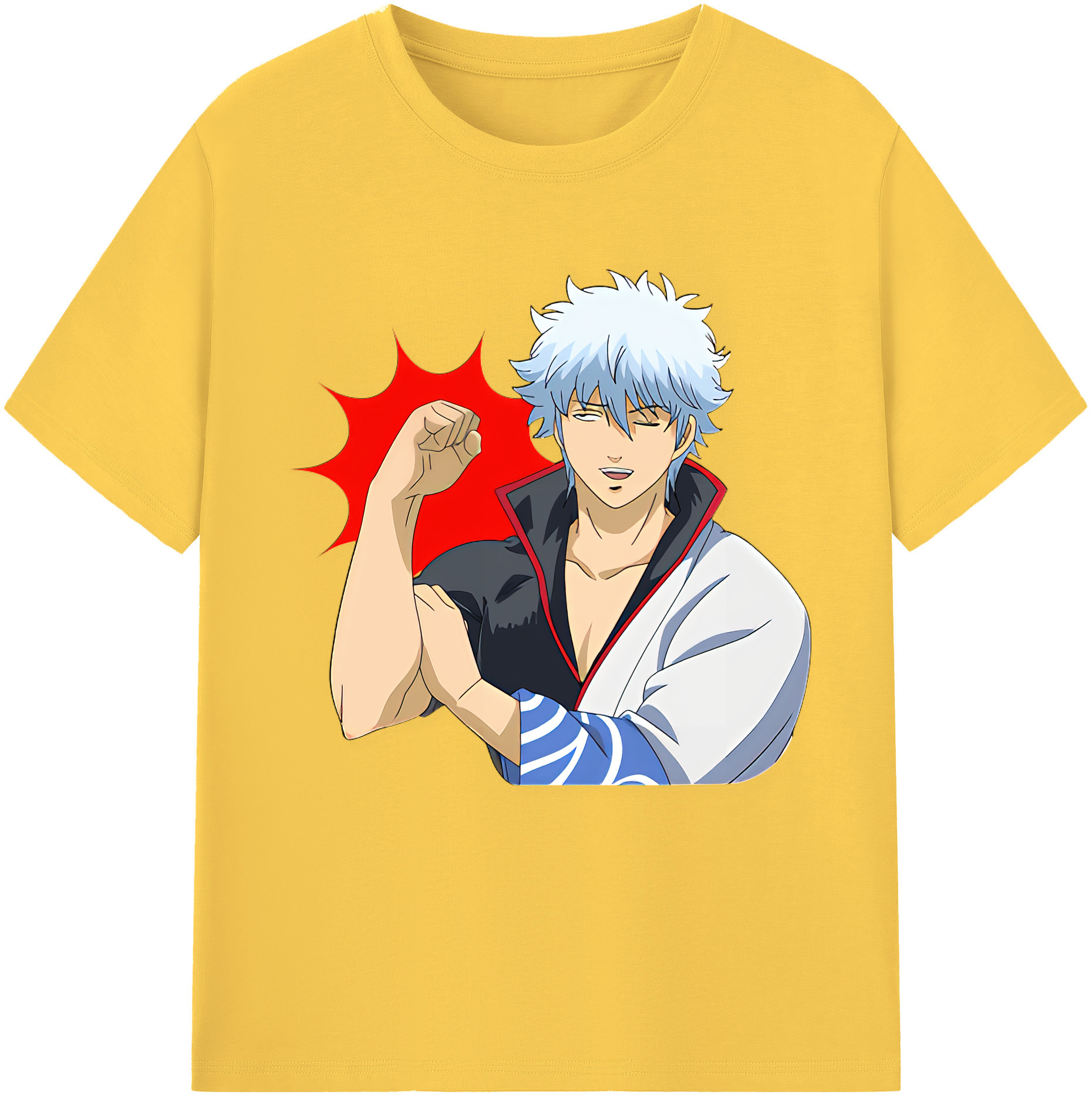 （画像用） ぎんたま 坂田銀時（さかたぎんとき） 神楽 志村新八（しむら しんぱち） GINTAMA Sakata Gintoki Kagura Shimura Shinpachi 綿100％半袖Tシャツ（フロントプリント）