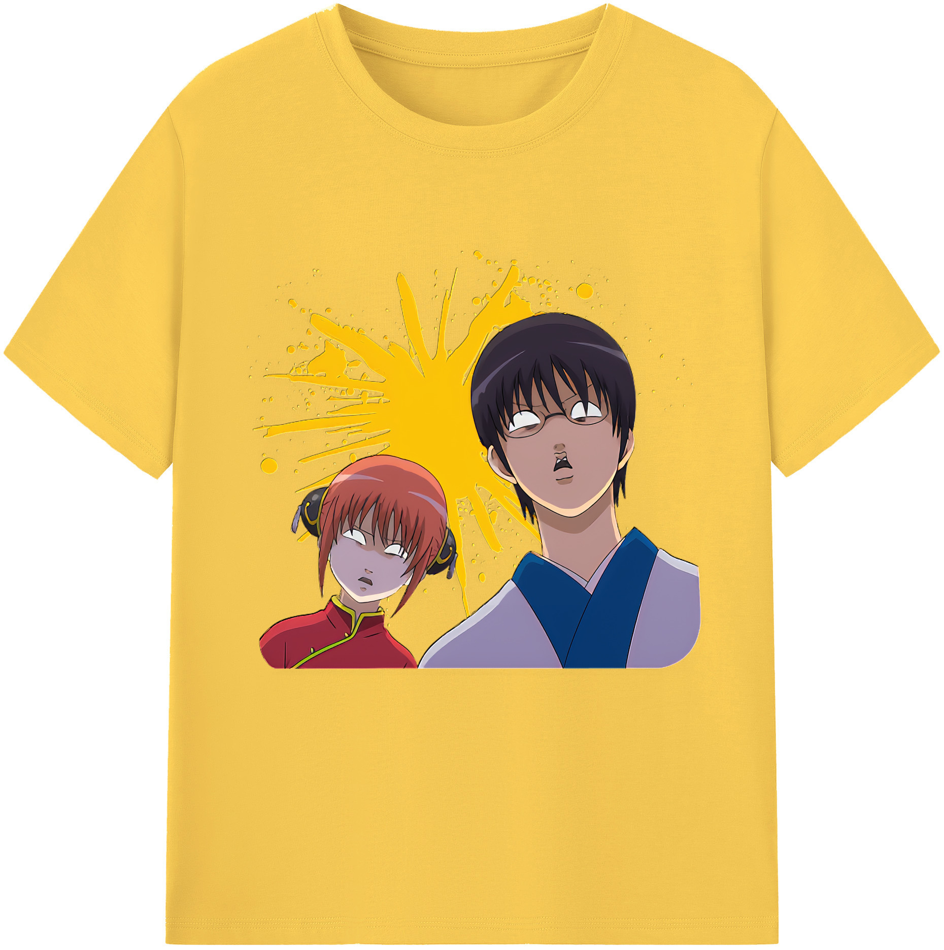 （画像用） ぎんたま 坂田銀時（さかたぎんとき） 神楽 志村新八（しむら しんぱち） GINTAMA Sakata Gintoki Kagura Shimura Shinpachi 綿100％半袖Tシャツ（フロントプリント）